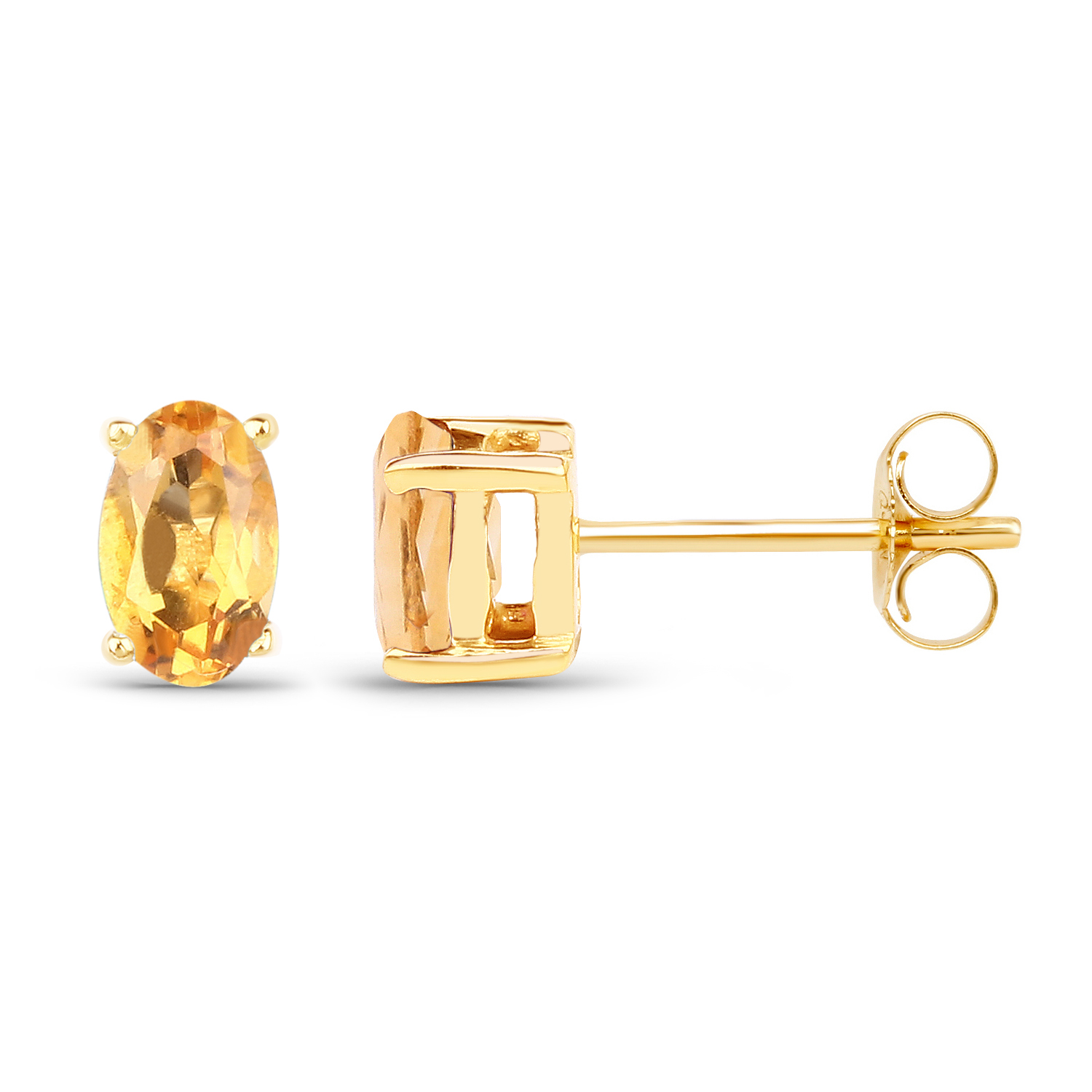 0.44 Carat Genuine Citrine 10K Yellow Gold Earrings