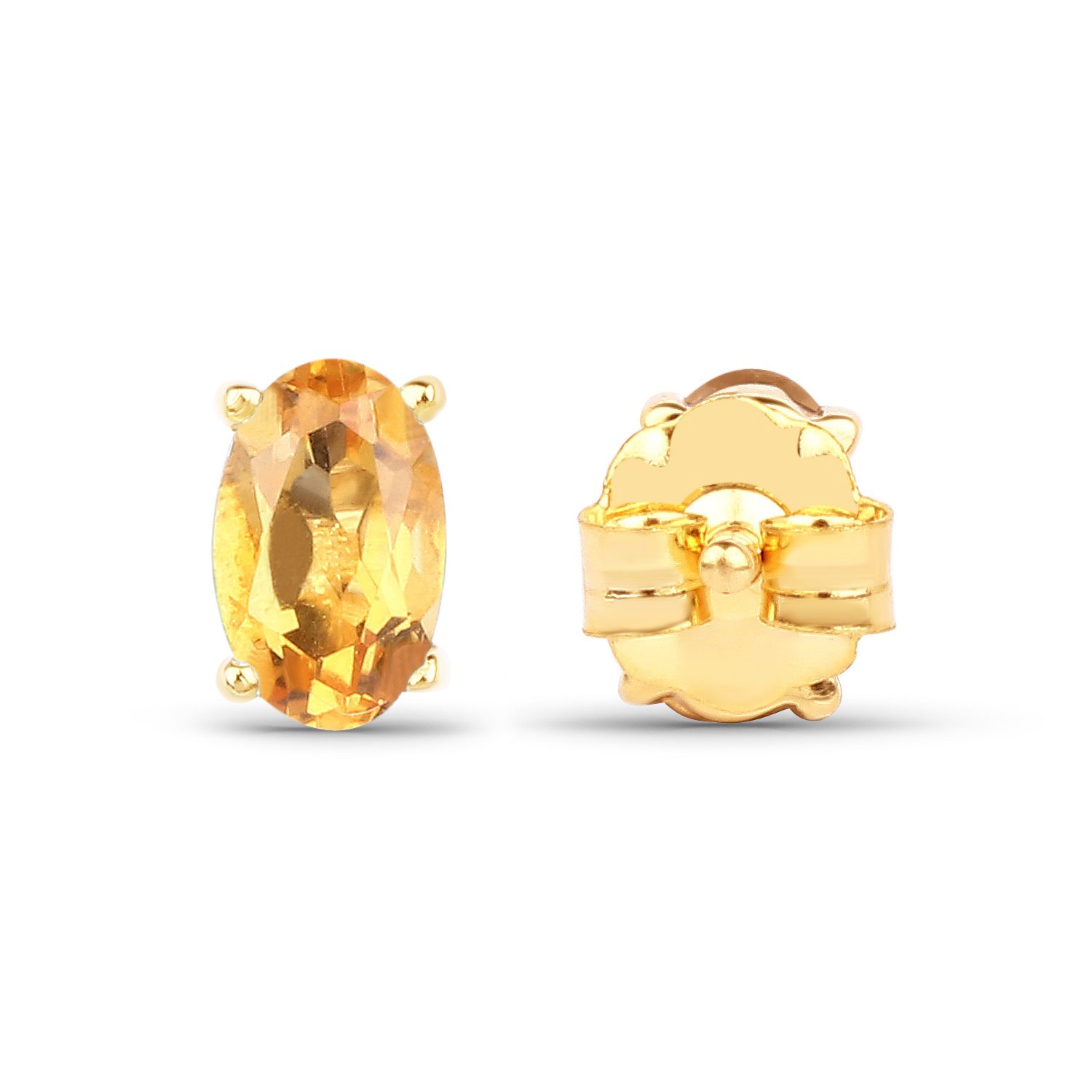 0.44 Carat Genuine Citrine 10K Yellow Gold Earrings
