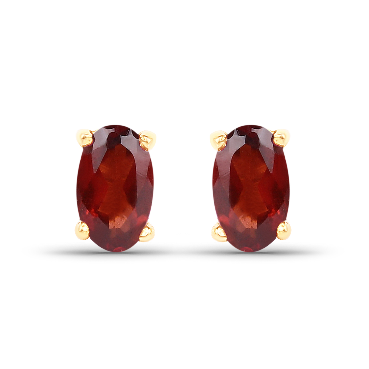 0.64 Carat Genuine Garnet 10K Yellow Gold Earrings