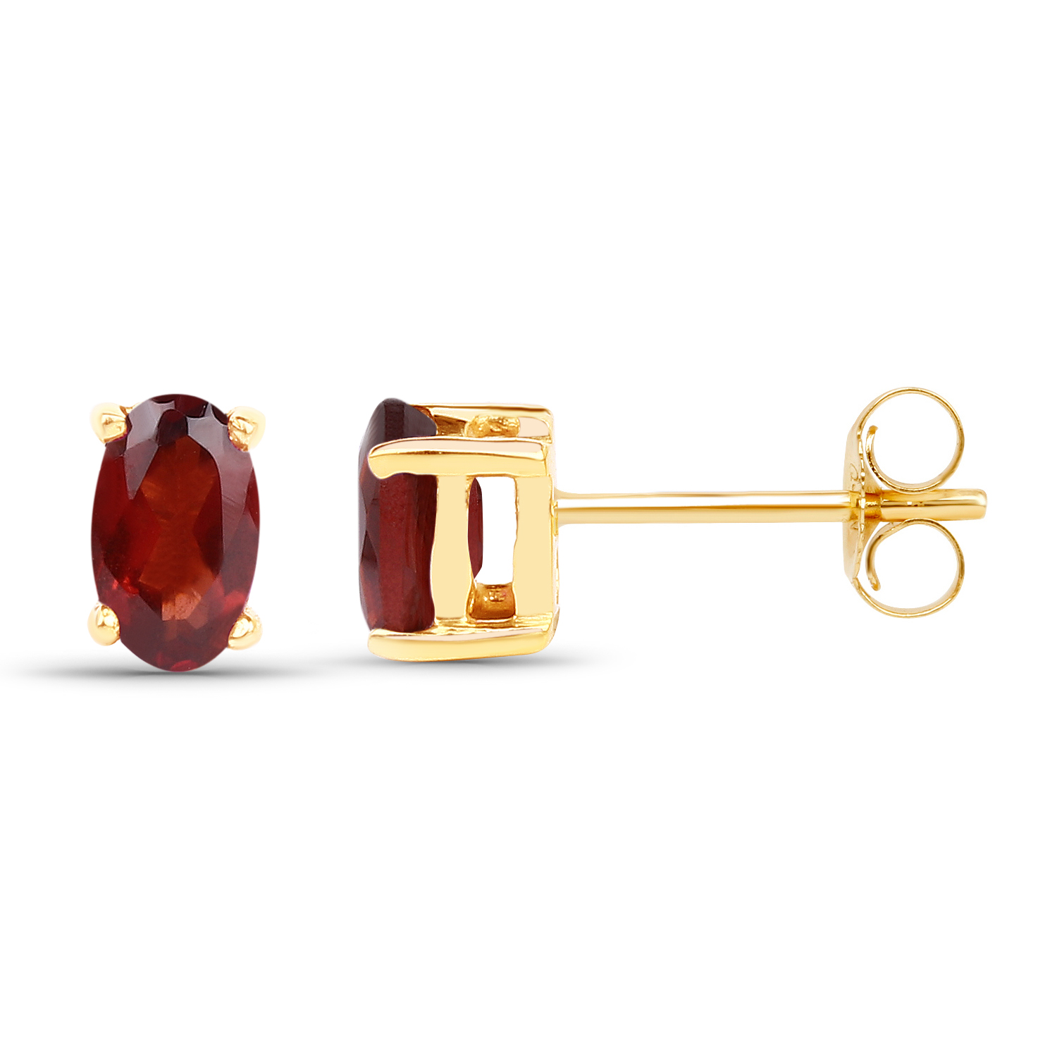 0.64 Carat Genuine Garnet 10K Yellow Gold Earrings