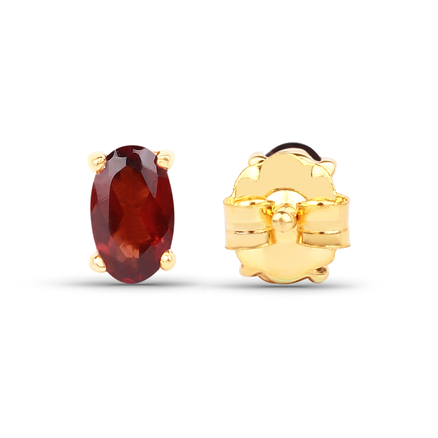 0.64 Carat Genuine Garnet 10K Yellow Gold Earrings