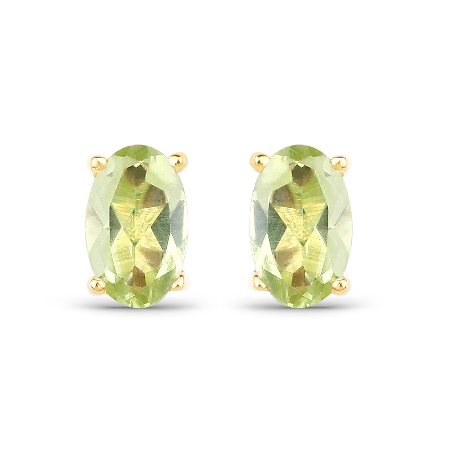 0.46 Carat Genuine Peridot 10K Yellow Gold Earrings