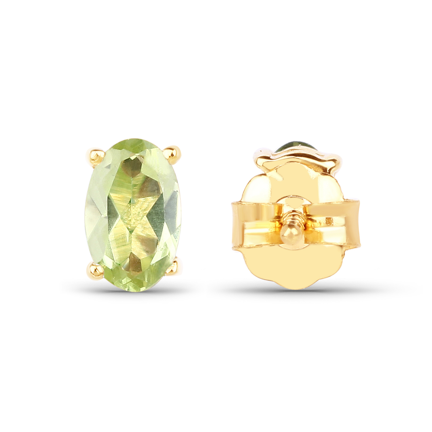 0.46 Carat Genuine Peridot 10K Yellow Gold Earrings