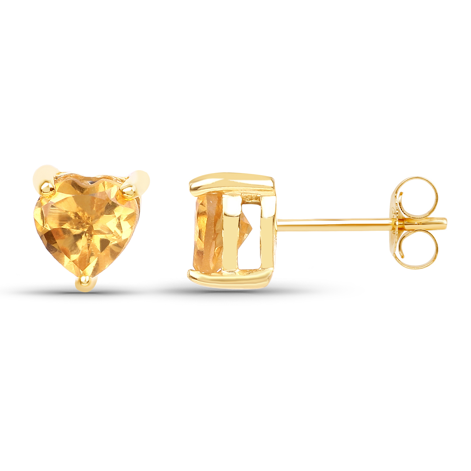 0.50 Carat Genuine Citrine 10K Yellow Gold Earrings