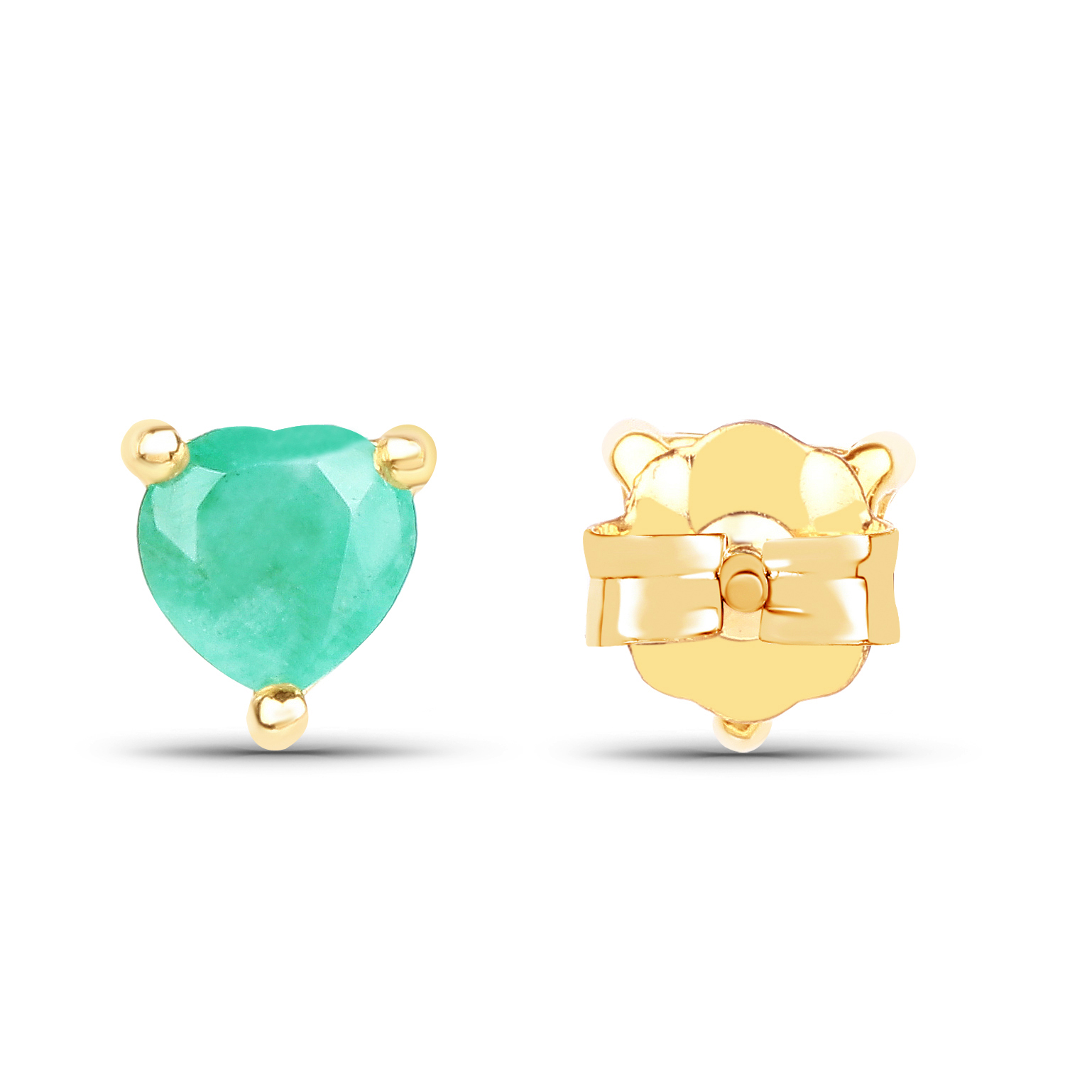 0.50 Carat Genuine Emerald 10K Yellow Gold Earrings