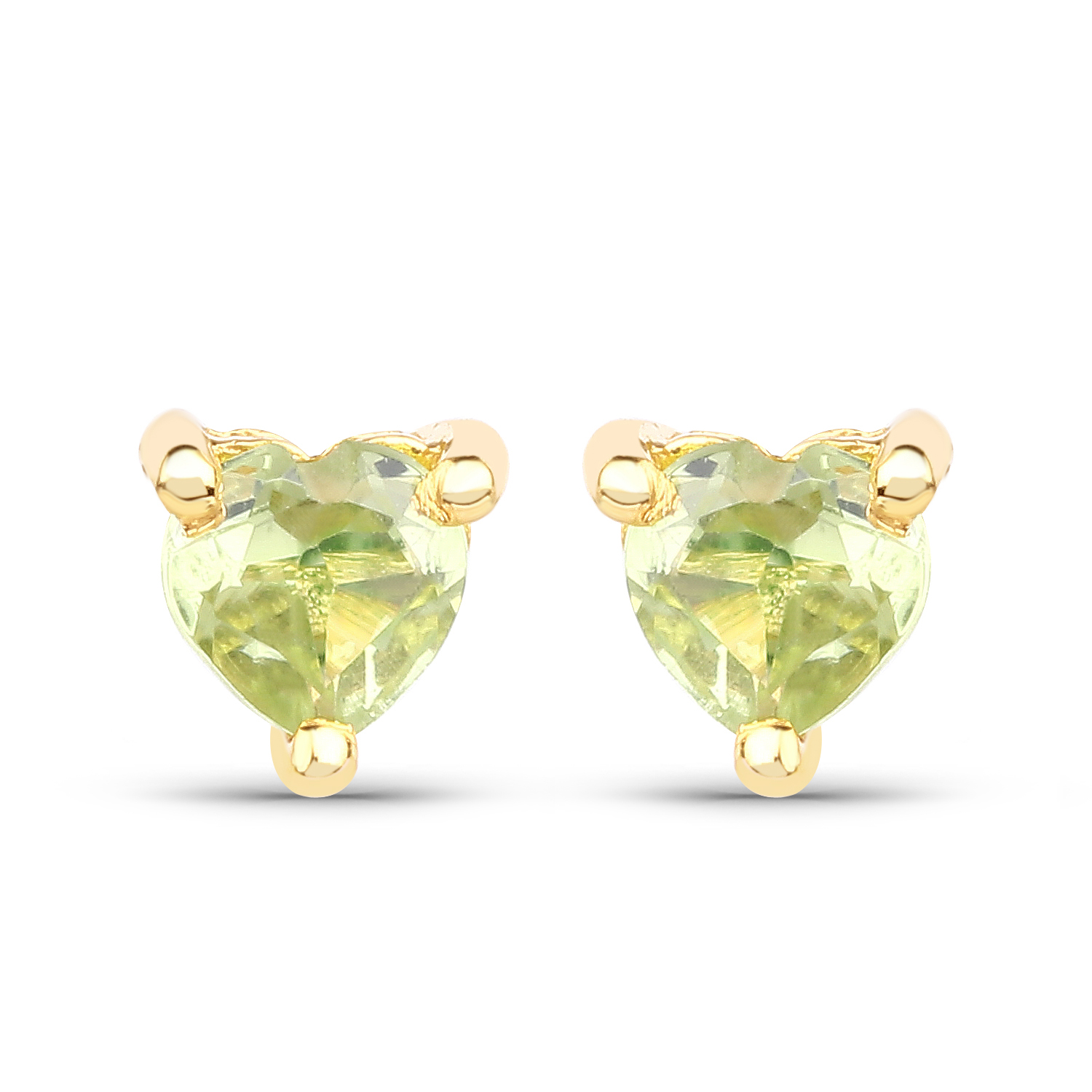 0.50 Carat Genuine Peridot 10K Yellow Gold Earrings