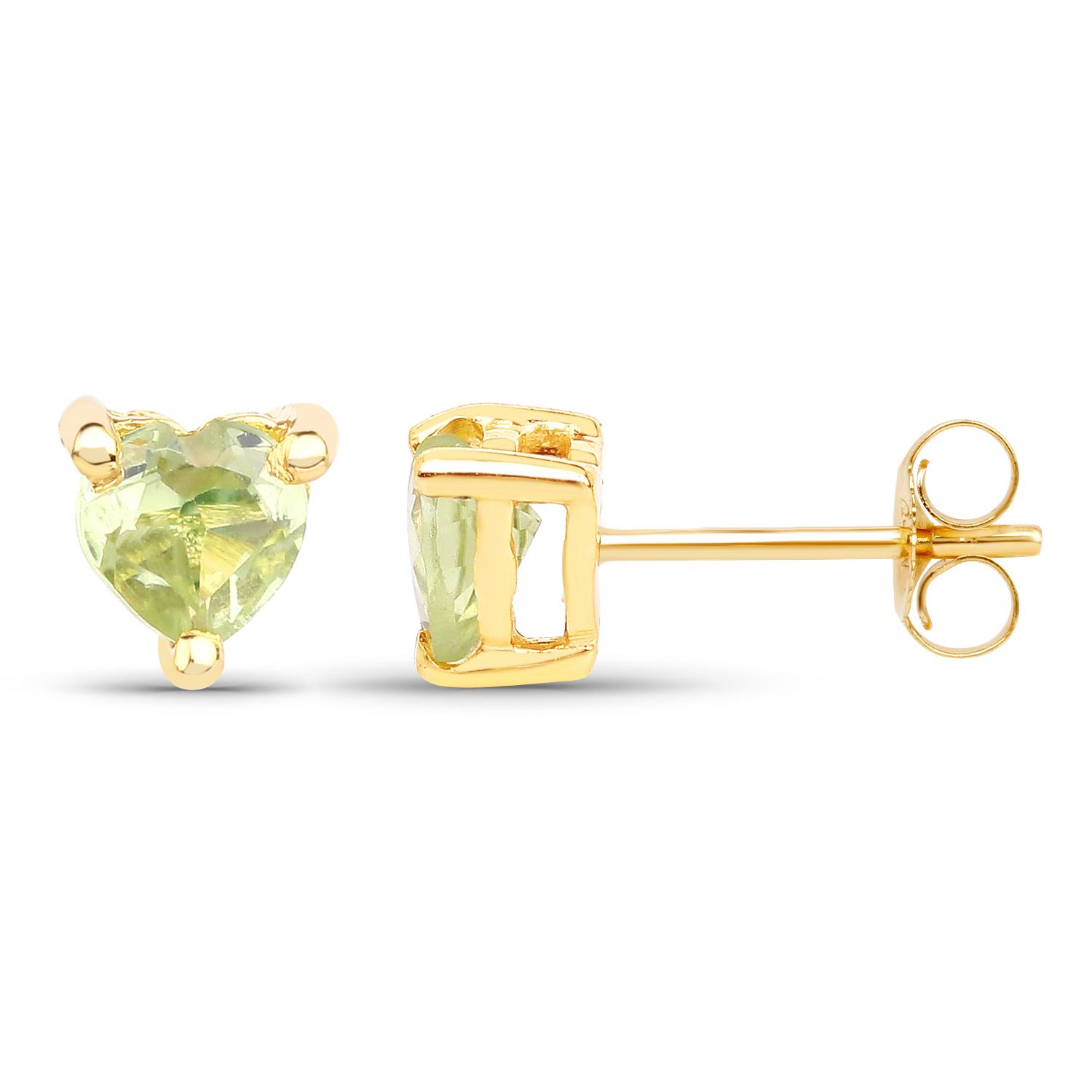 0.50 Carat Genuine Peridot 10K Yellow Gold Earrings