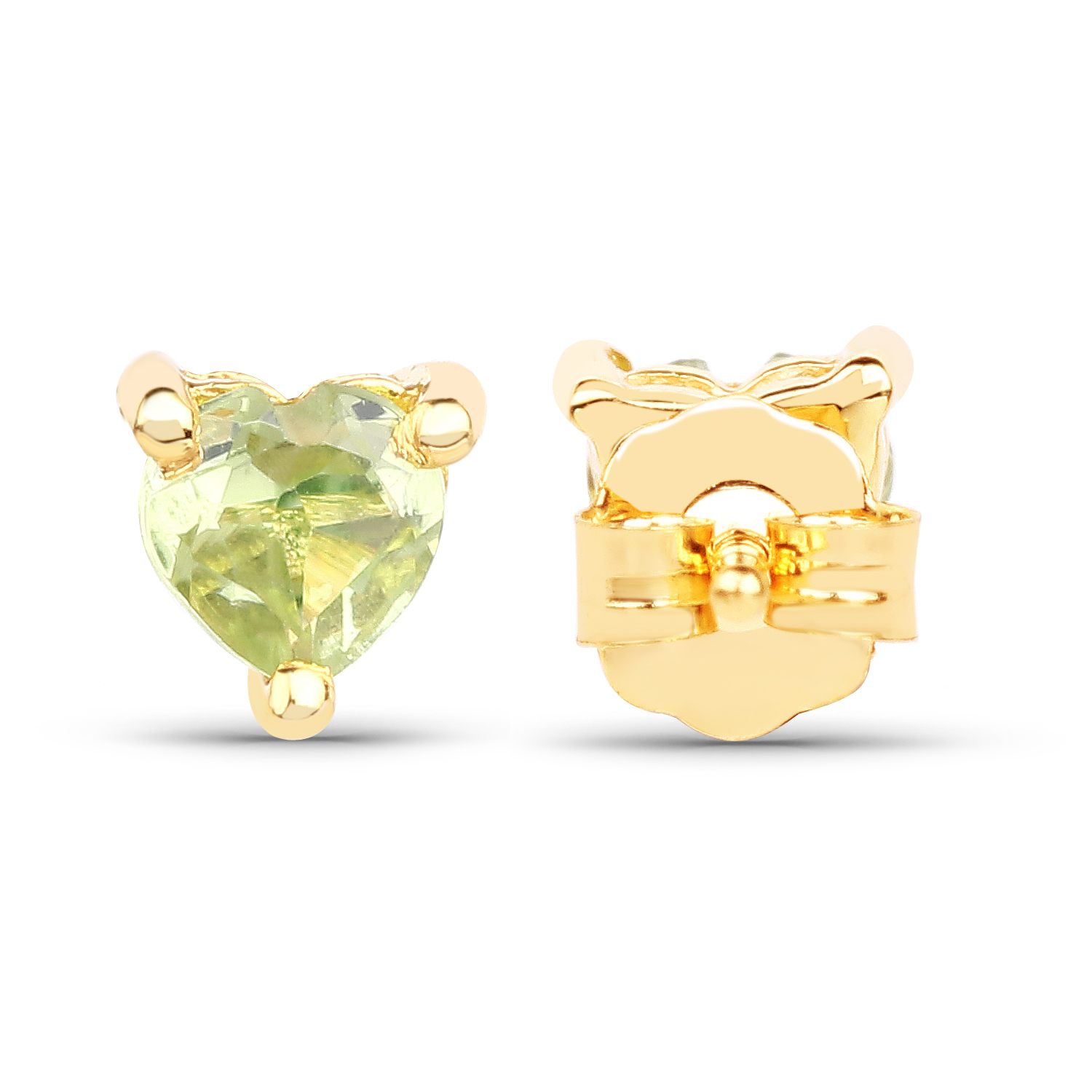 0.50 Carat Genuine Peridot 10K Yellow Gold Earrings