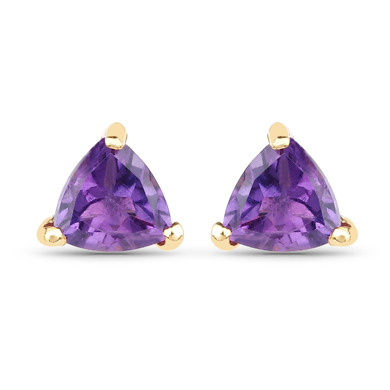 0.50 Carat Genuine Amethyst 10K Yellow Gold Earrings