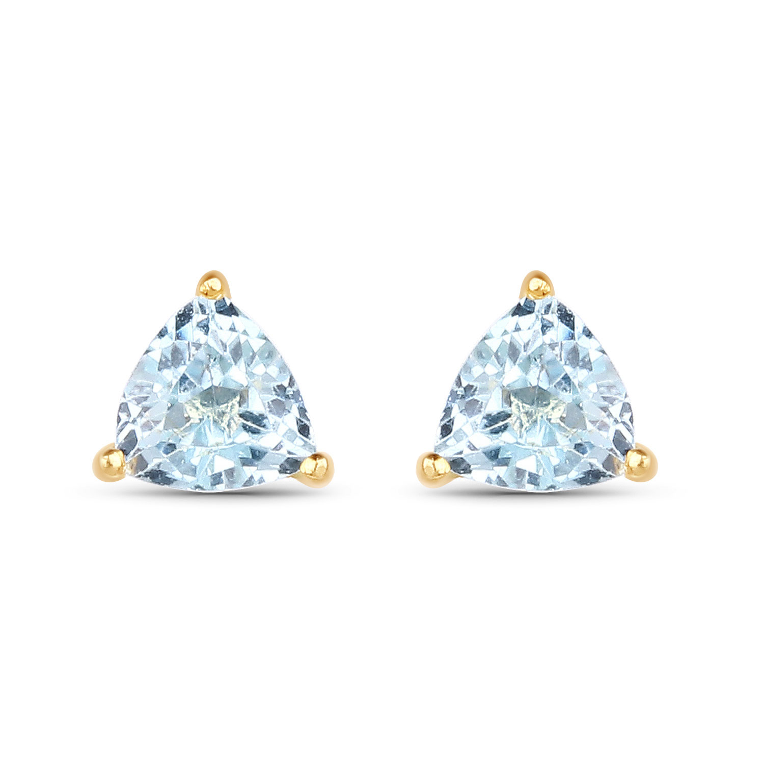 0.52 Carat Genuine Blue Topaz 14K Yellow Gold Earrings