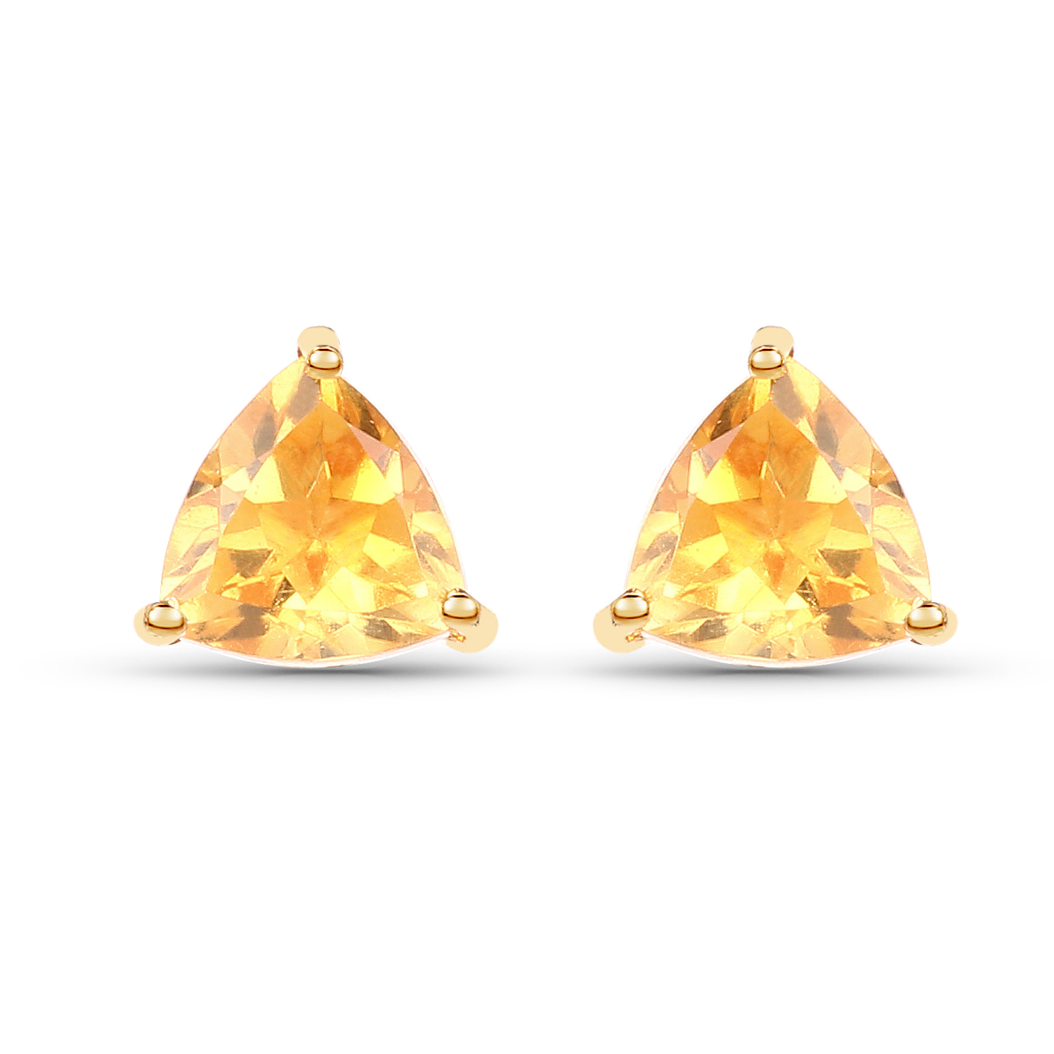 0.50 Carat Genuine Citrine 10K Yellow Gold Earrings