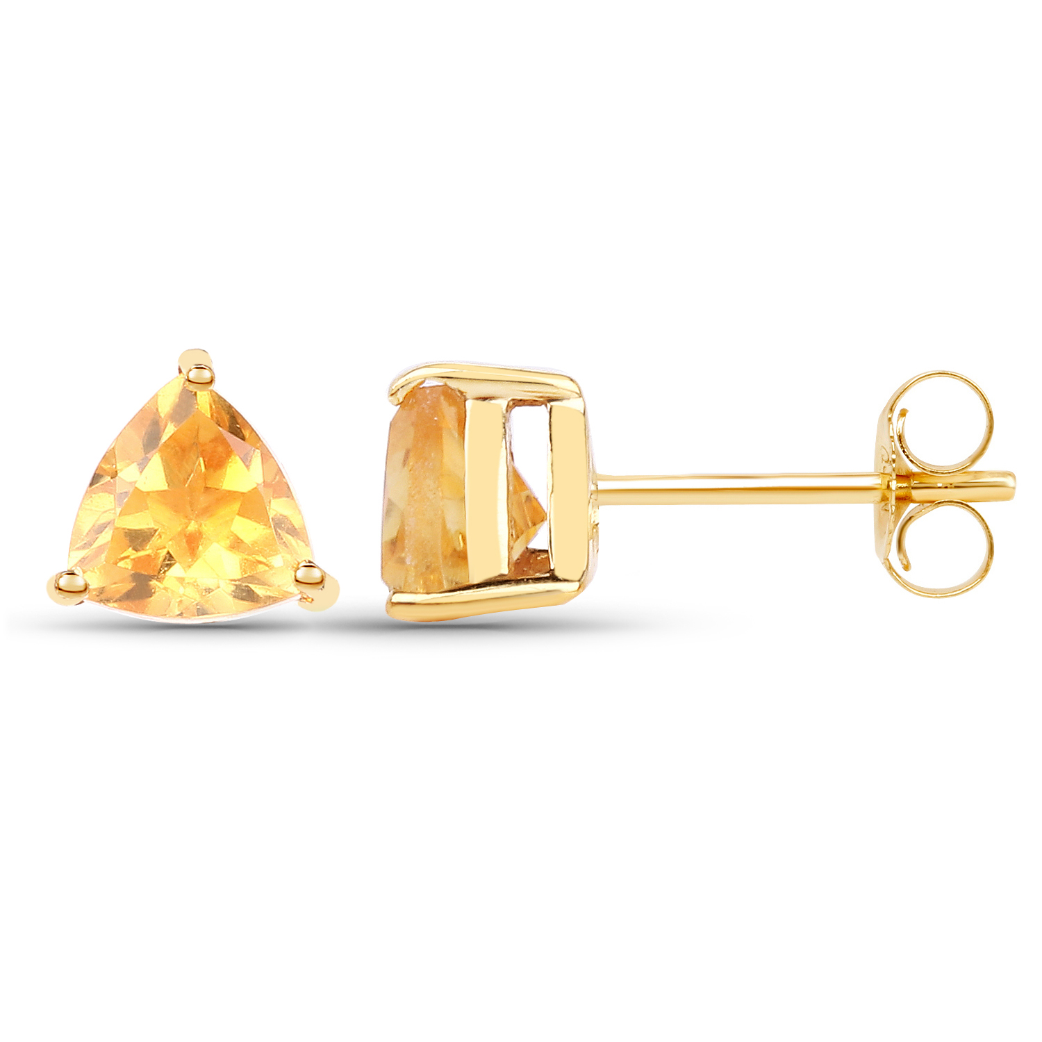 0.50 Carat Genuine Citrine 10K Yellow Gold Earrings
