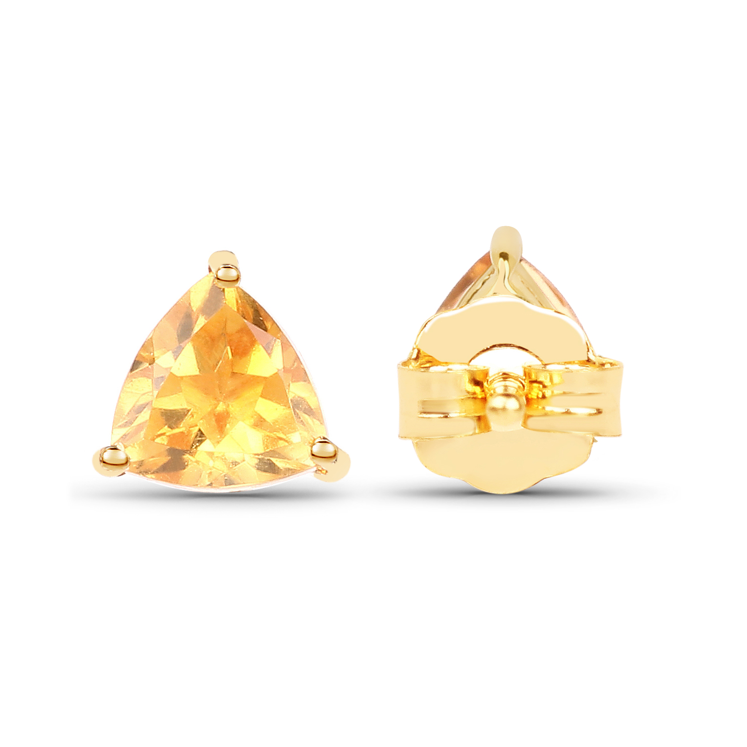 0.50 Carat Genuine Citrine 10K Yellow Gold Earrings