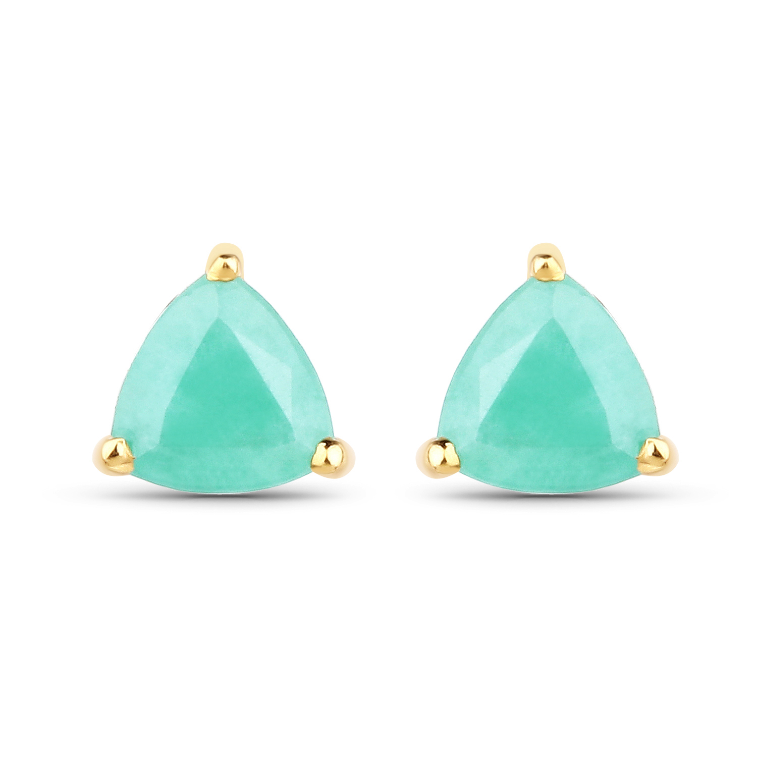 0.50 Carat Genuine Emerald 10K Yellow Gold Earrings