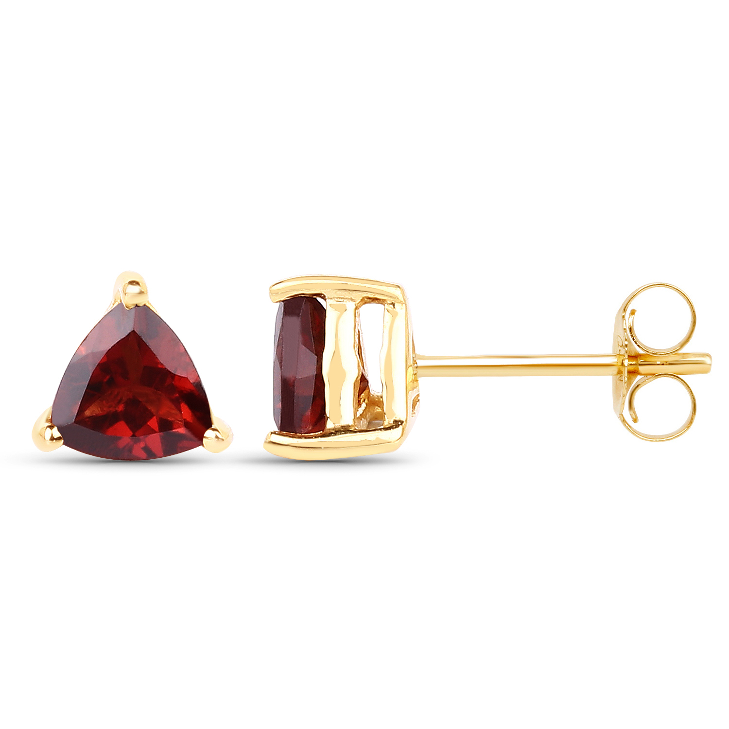 0.70 Carat Genuine Garnet 10K Yellow Gold Earrings