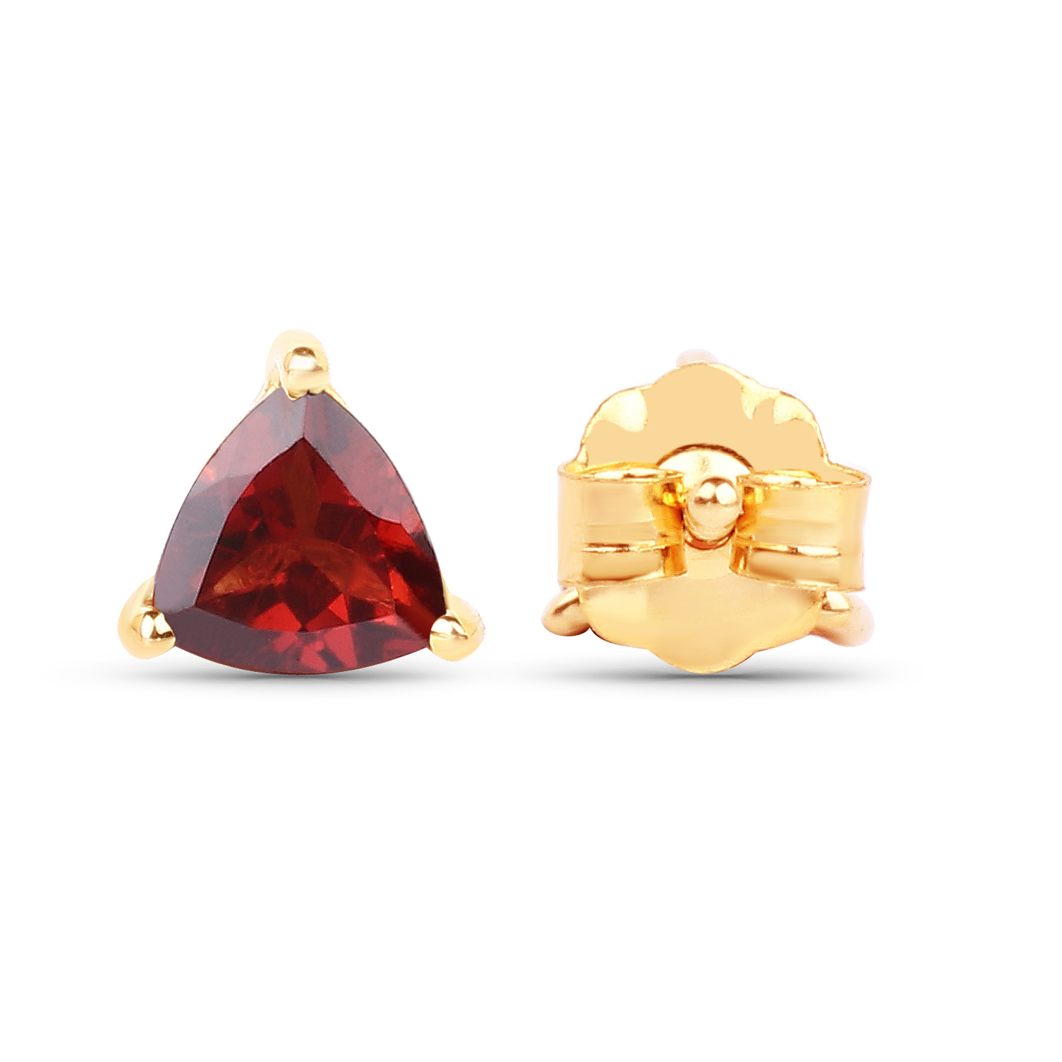 0.70 Carat Genuine Garnet 10K Yellow Gold Earrings