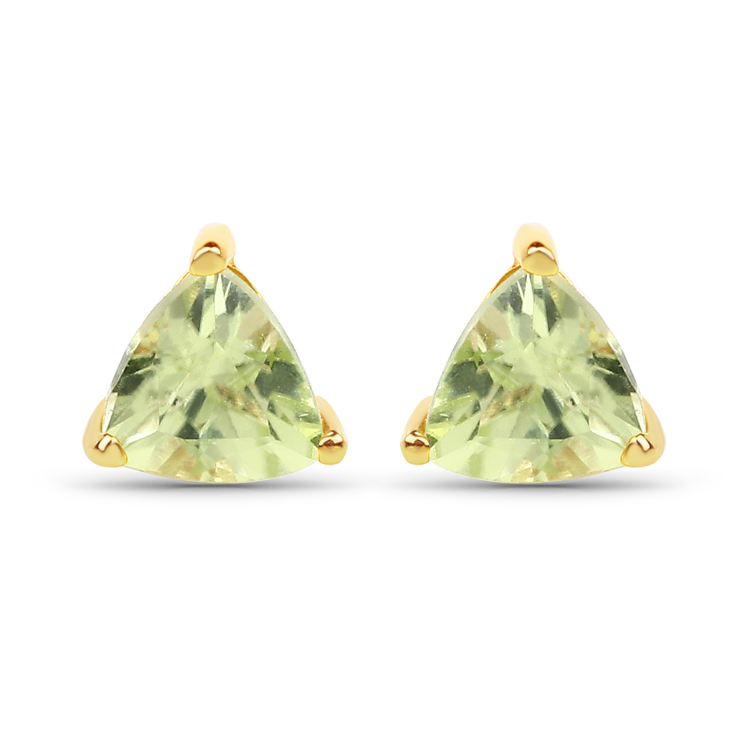 0.48 Carat Genuine Peridot 10K Yellow Gold Earrings