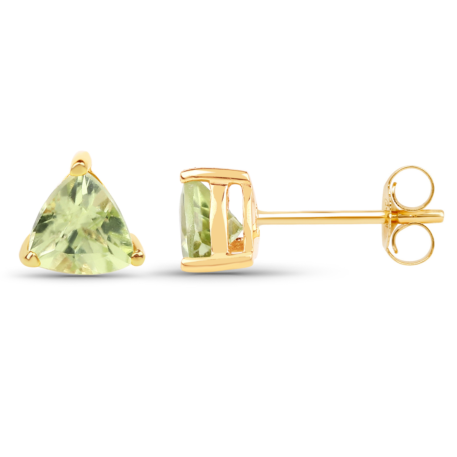 0.48 Carat Genuine Peridot 10K Yellow Gold Earrings