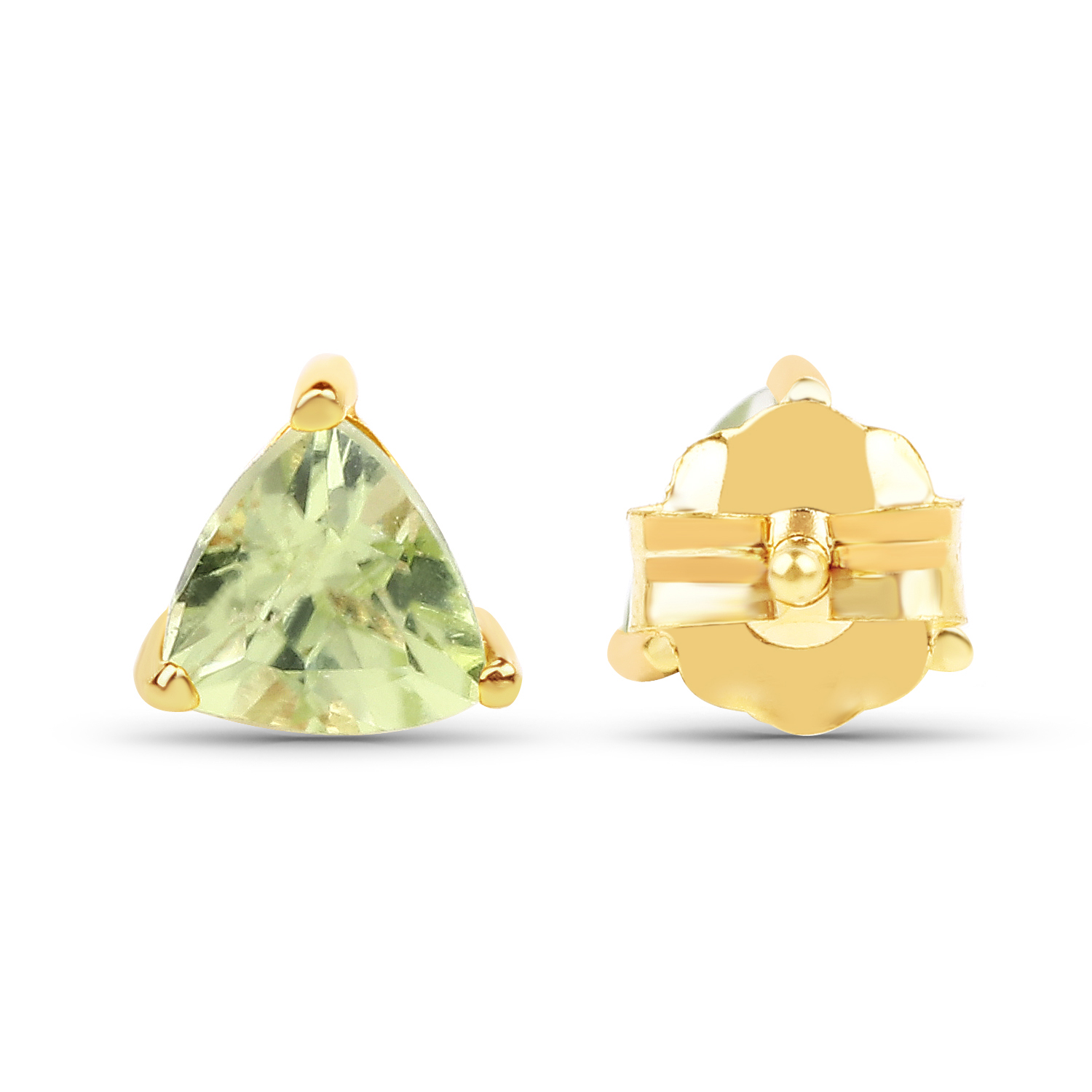 0.48 Carat Genuine Peridot 10K Yellow Gold Earrings
