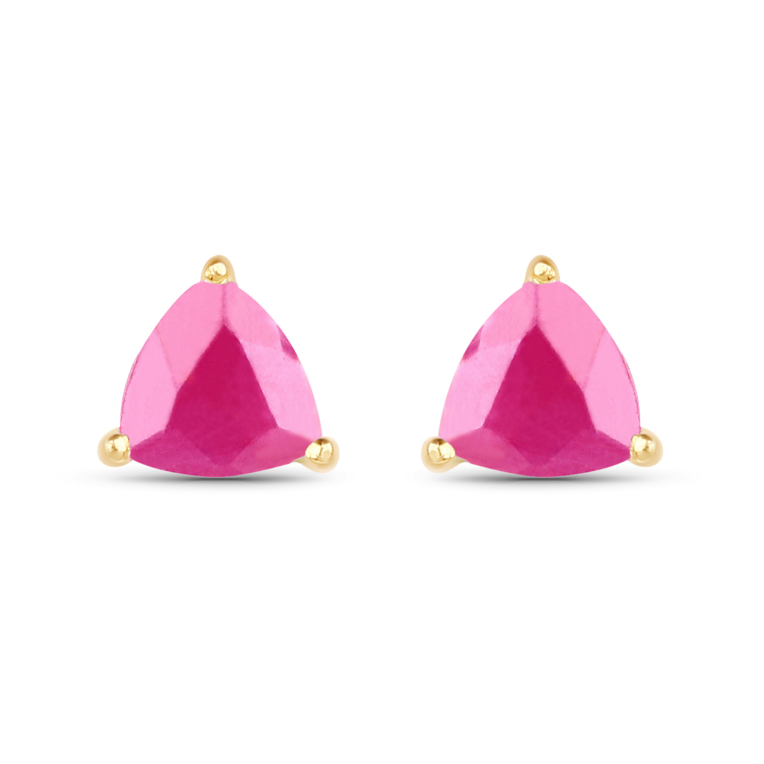 0.70 Carat Genuine Ruby 10K Yellow Gold Earrings