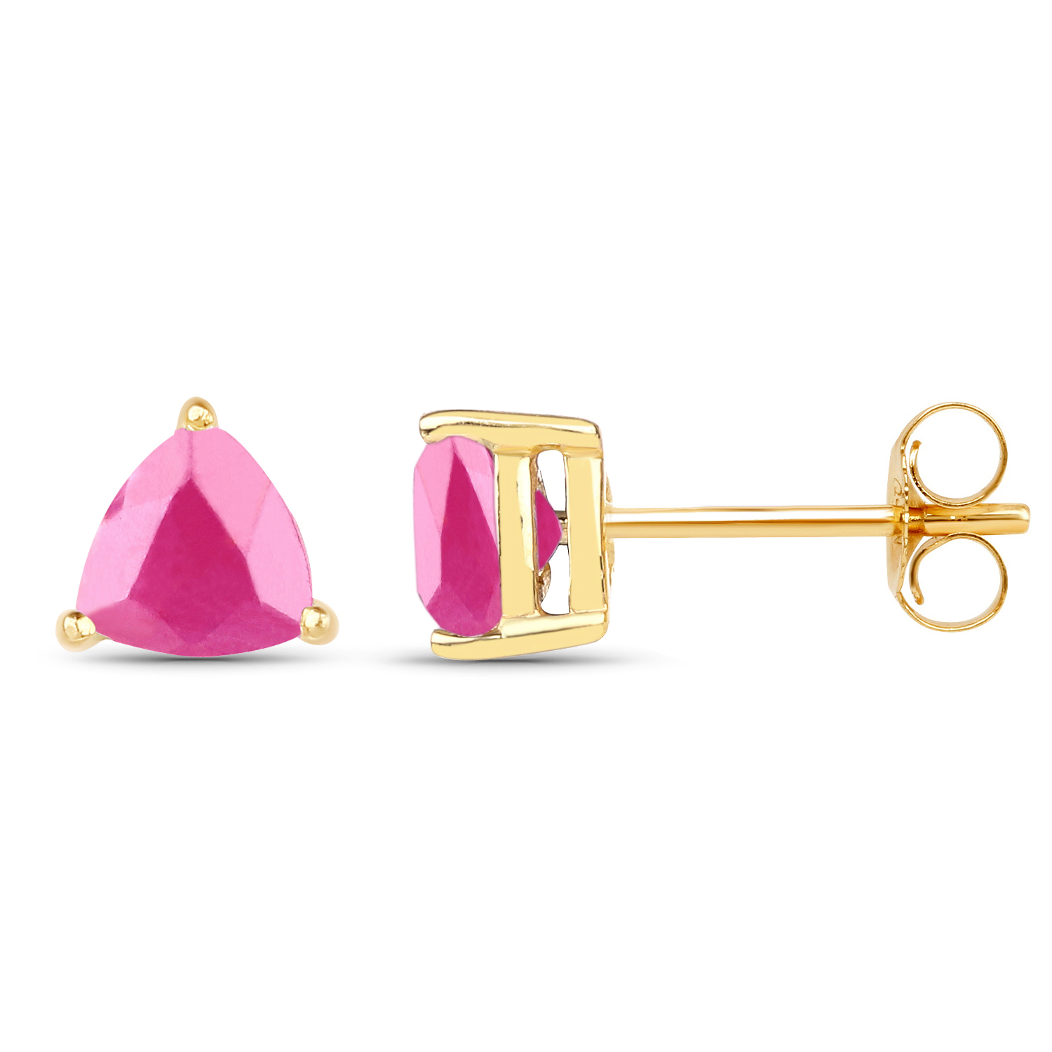 0.70 Carat Genuine Ruby 10K Yellow Gold Earrings