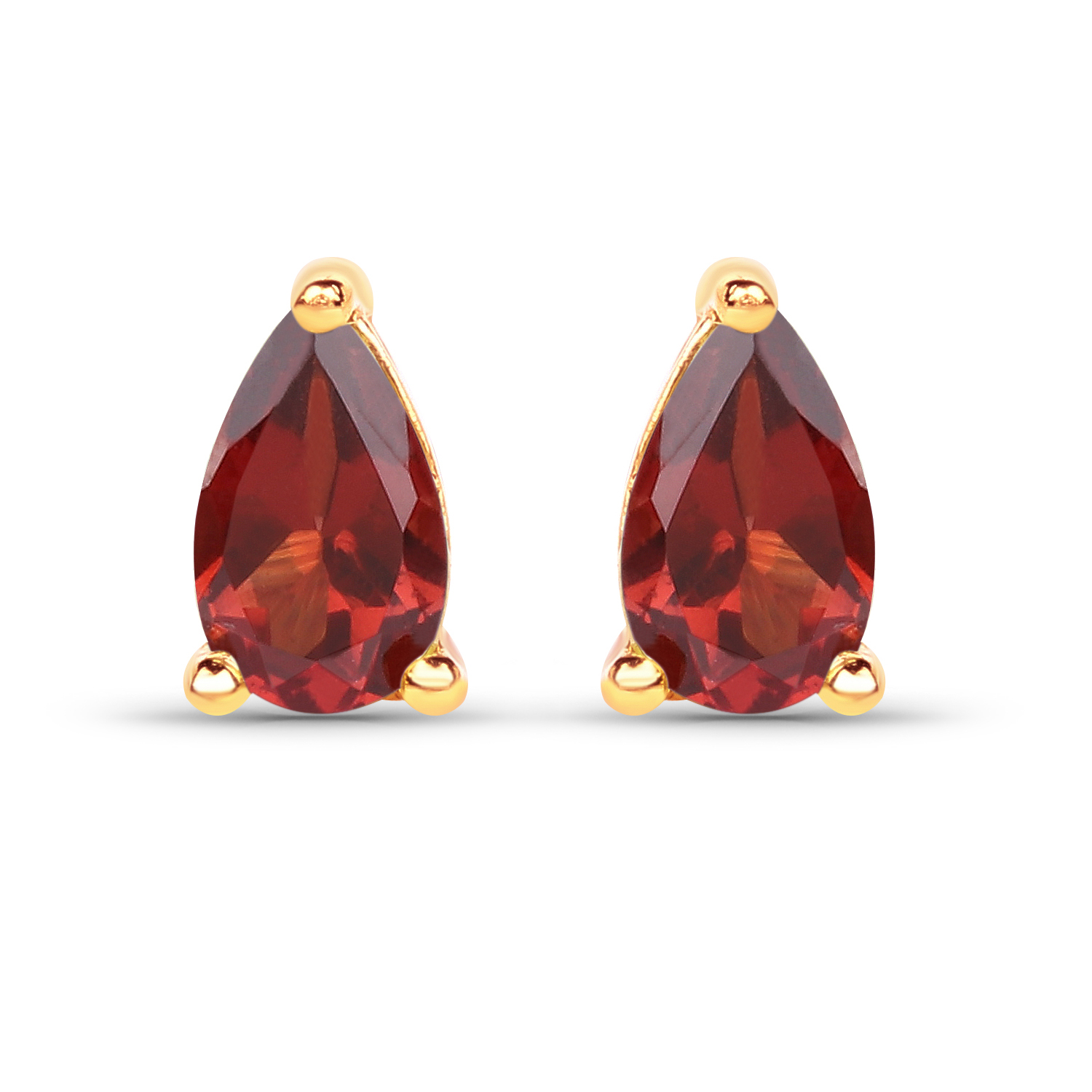 0.50 Carat Genuine Garnet 10K Yellow Gold Earrings