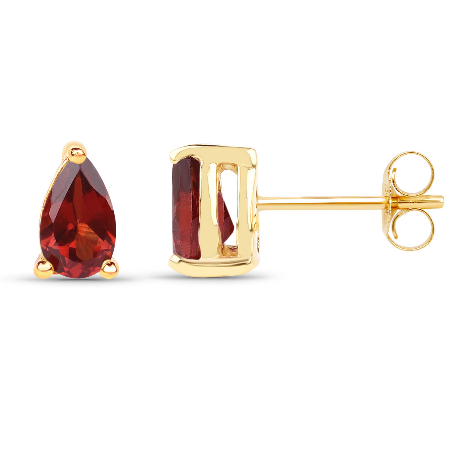 0.50 Carat Genuine Garnet 10K Yellow Gold Earrings