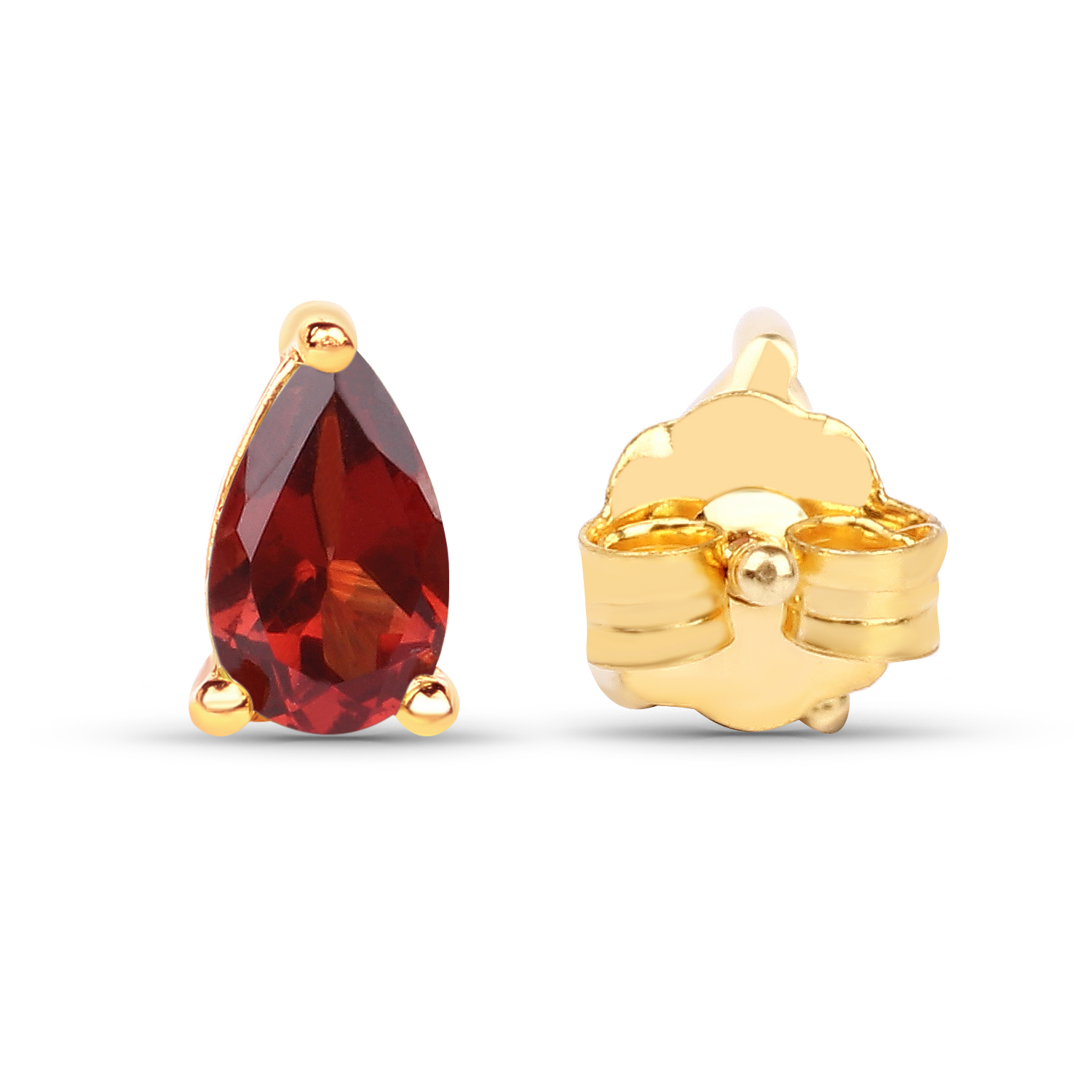 0.50 Carat Genuine Garnet 10K Yellow Gold Earrings