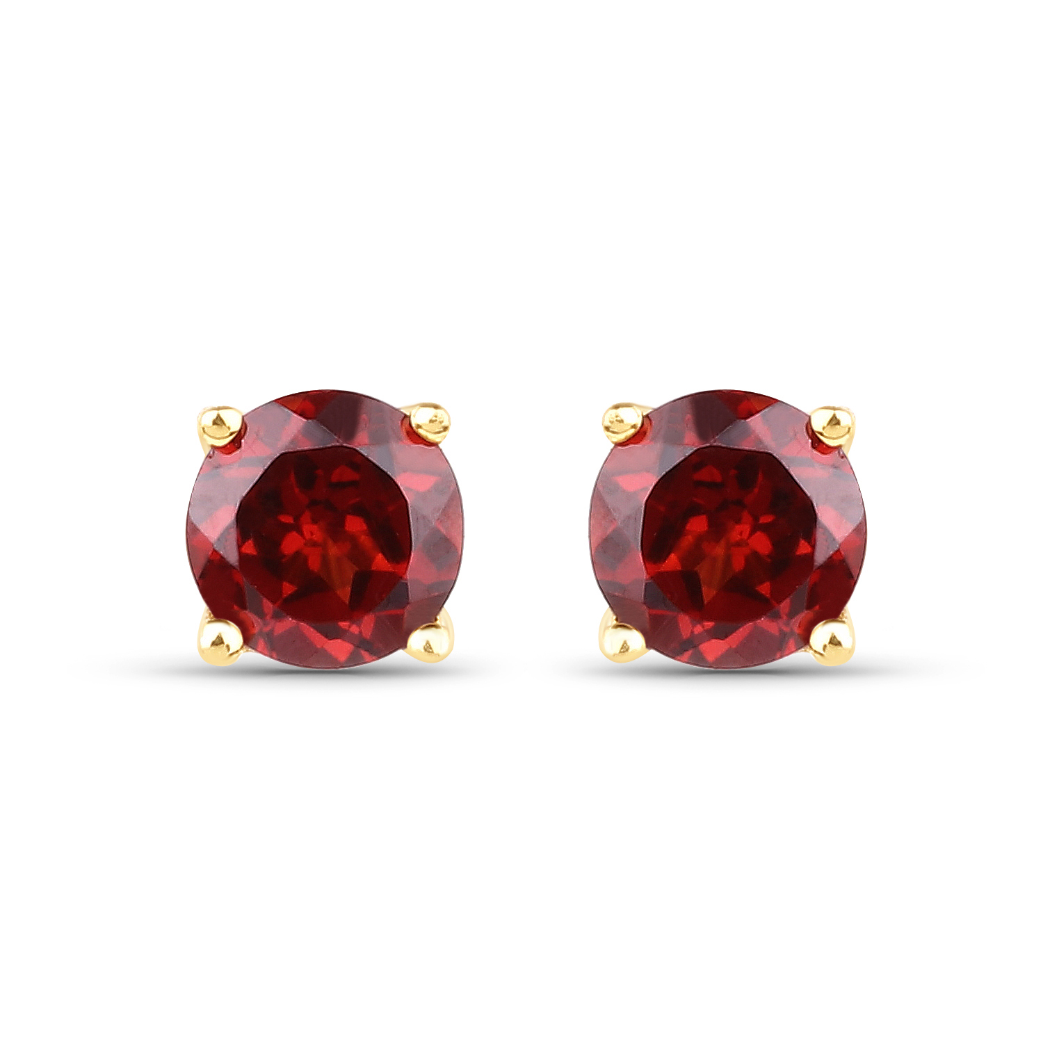 0.70 Carat Genuine Garnet 10K Yellow Gold Earrings
