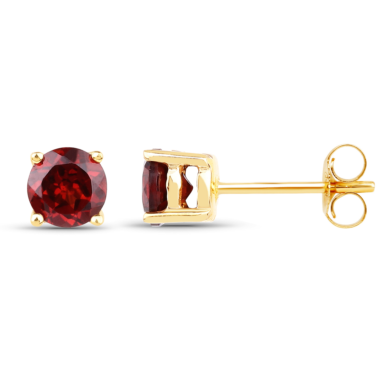 0.70 Carat Genuine Garnet 10K Yellow Gold Earrings