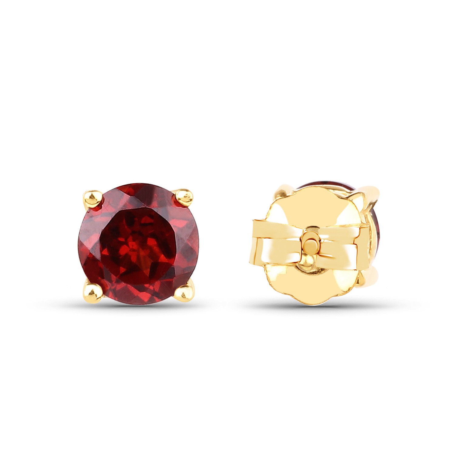 0.70 Carat Genuine Garnet 10K Yellow Gold Earrings