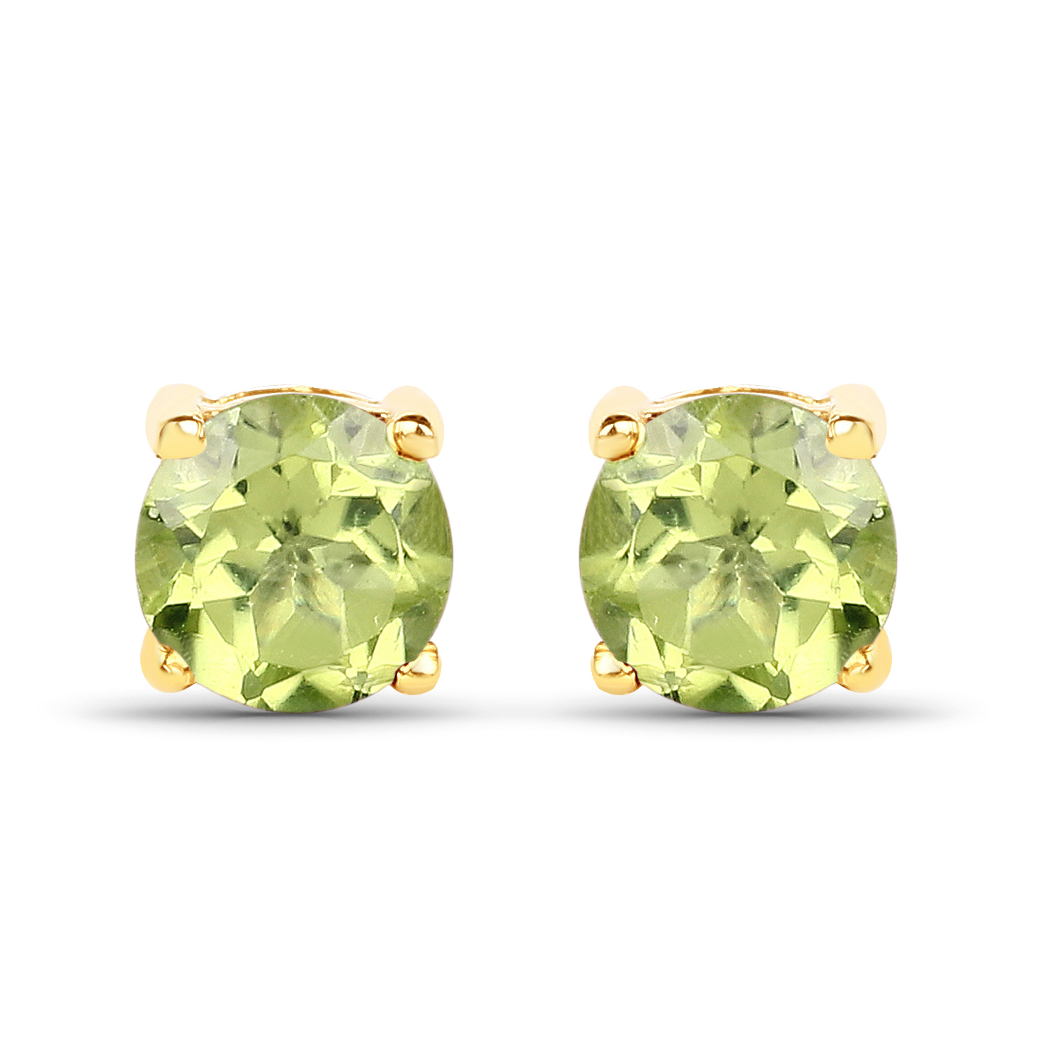 0.48 Carat Genuine Peridot 10K Yellow Gold Earrings