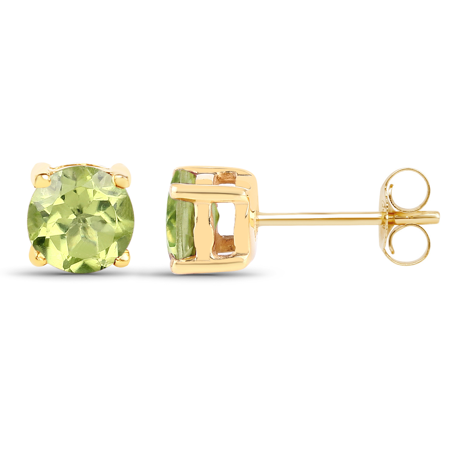0.48 Carat Genuine Peridot 10K Yellow Gold Earrings
