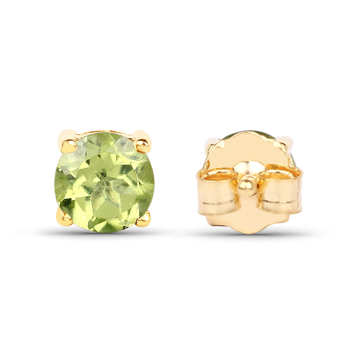 0.48 Carat Genuine Peridot 10K Yellow Gold Earrings
