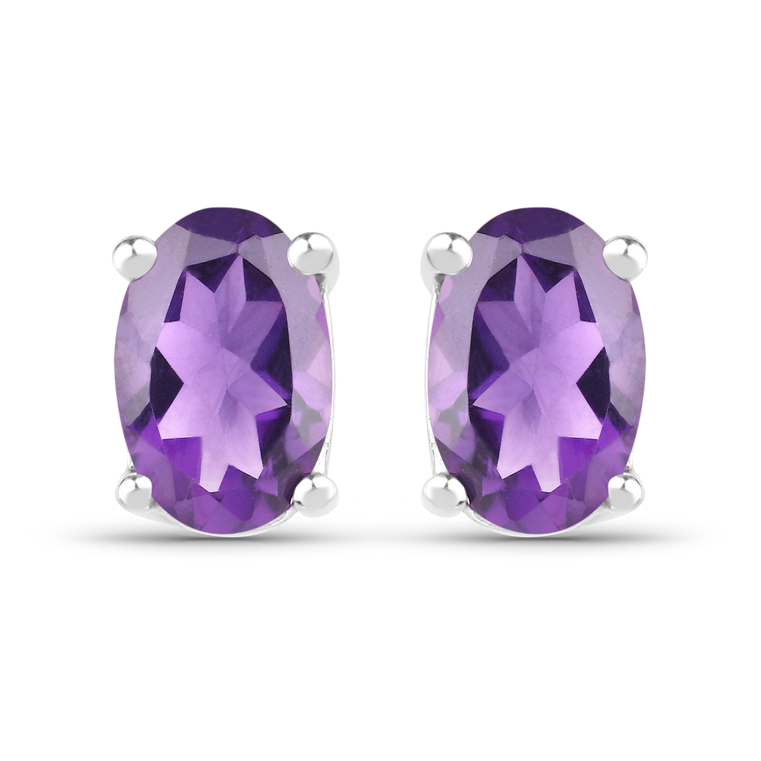 0.85 Carat Genuine Amethyst .925 Sterling Silver Earrings
