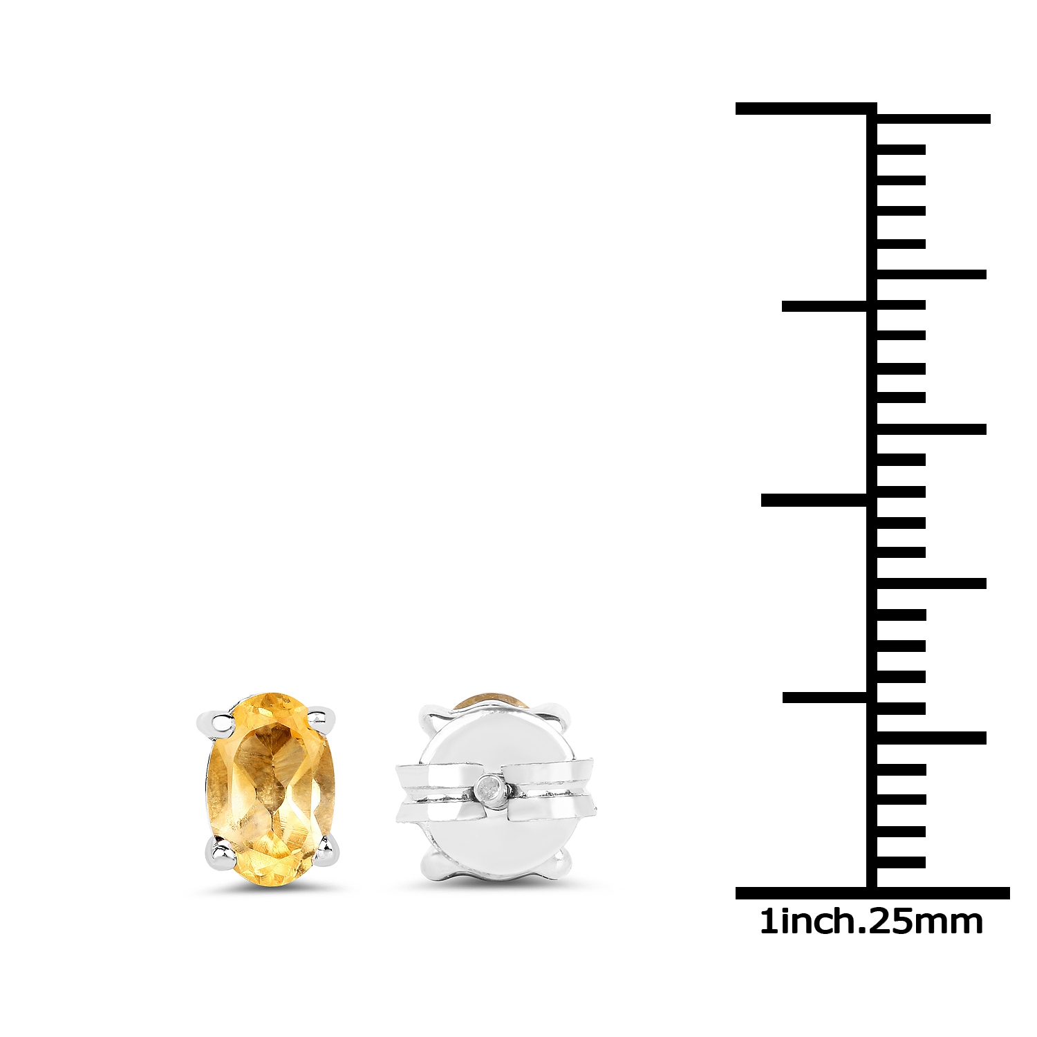 0.91 Carat Genuine Citrine .925 Sterling Silver Earrings