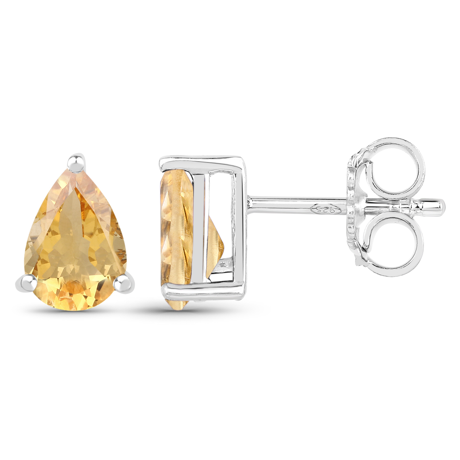 1.18 Carat Genuine Citrine .925 Sterling Silver Earrings