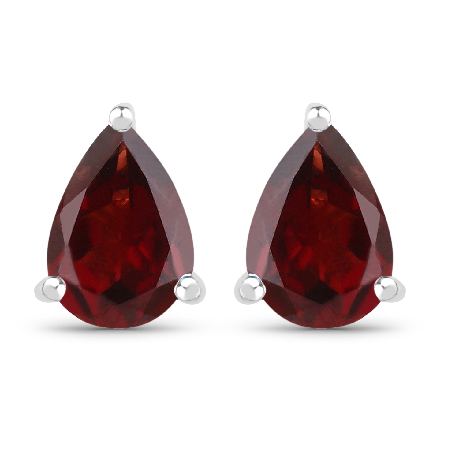 1.63 Carat Genuine Garnet .925 Sterling Silver Earrings