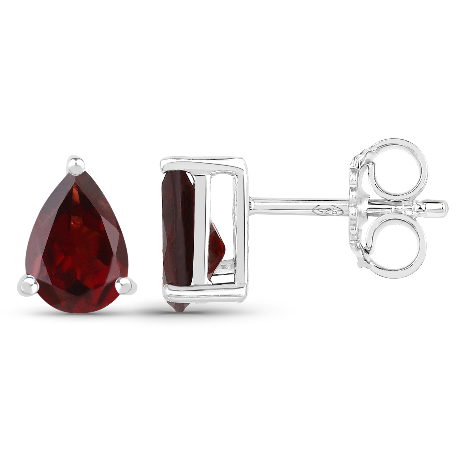 1.63 Carat Genuine Garnet .925 Sterling Silver Earrings