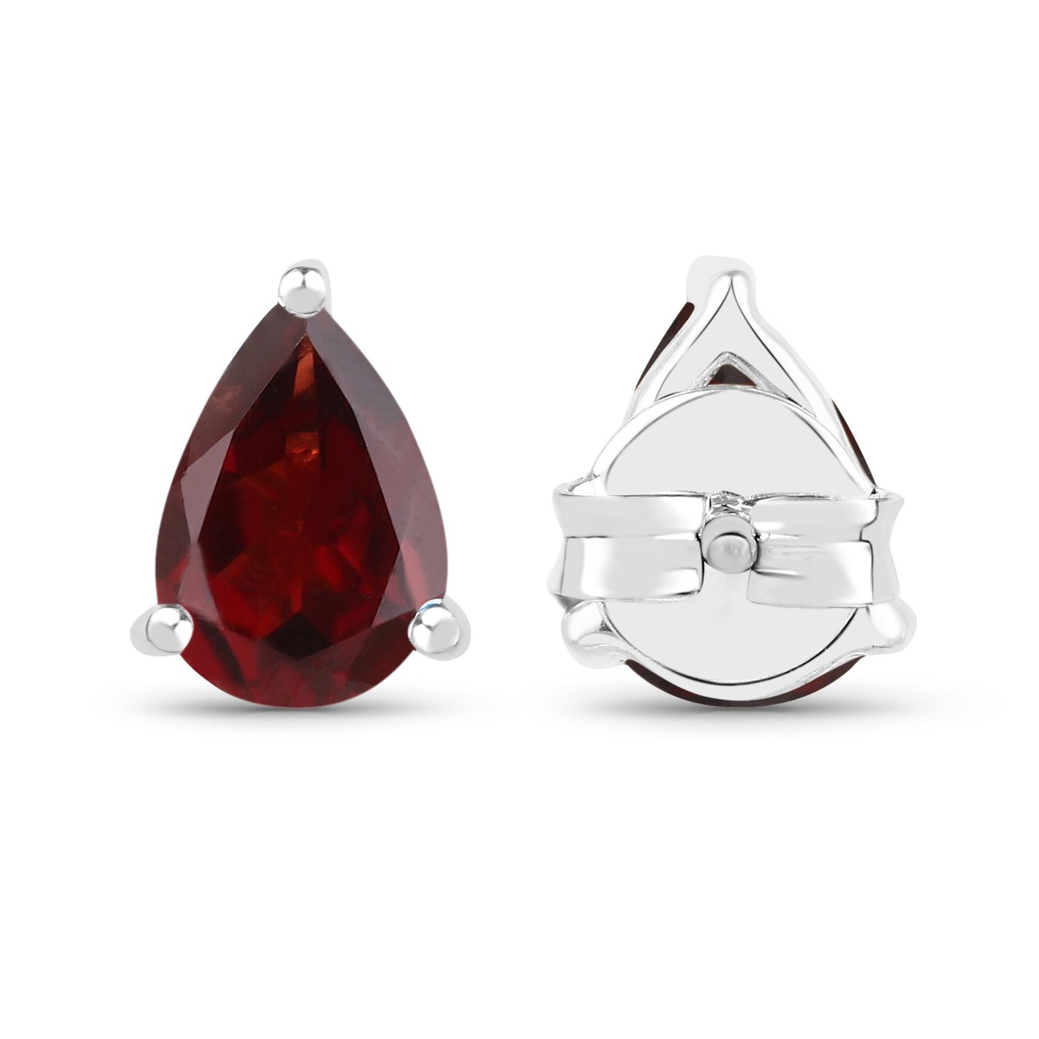 1.63 Carat Genuine Garnet .925 Sterling Silver Earrings