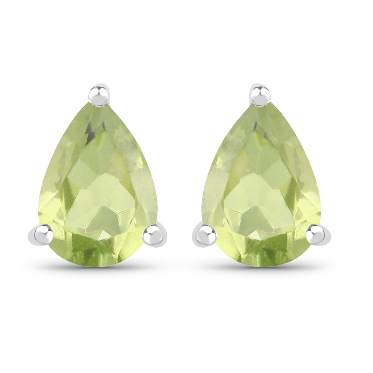 1.37 Carat Genuine Peridot .925 Sterling Silver Earrings