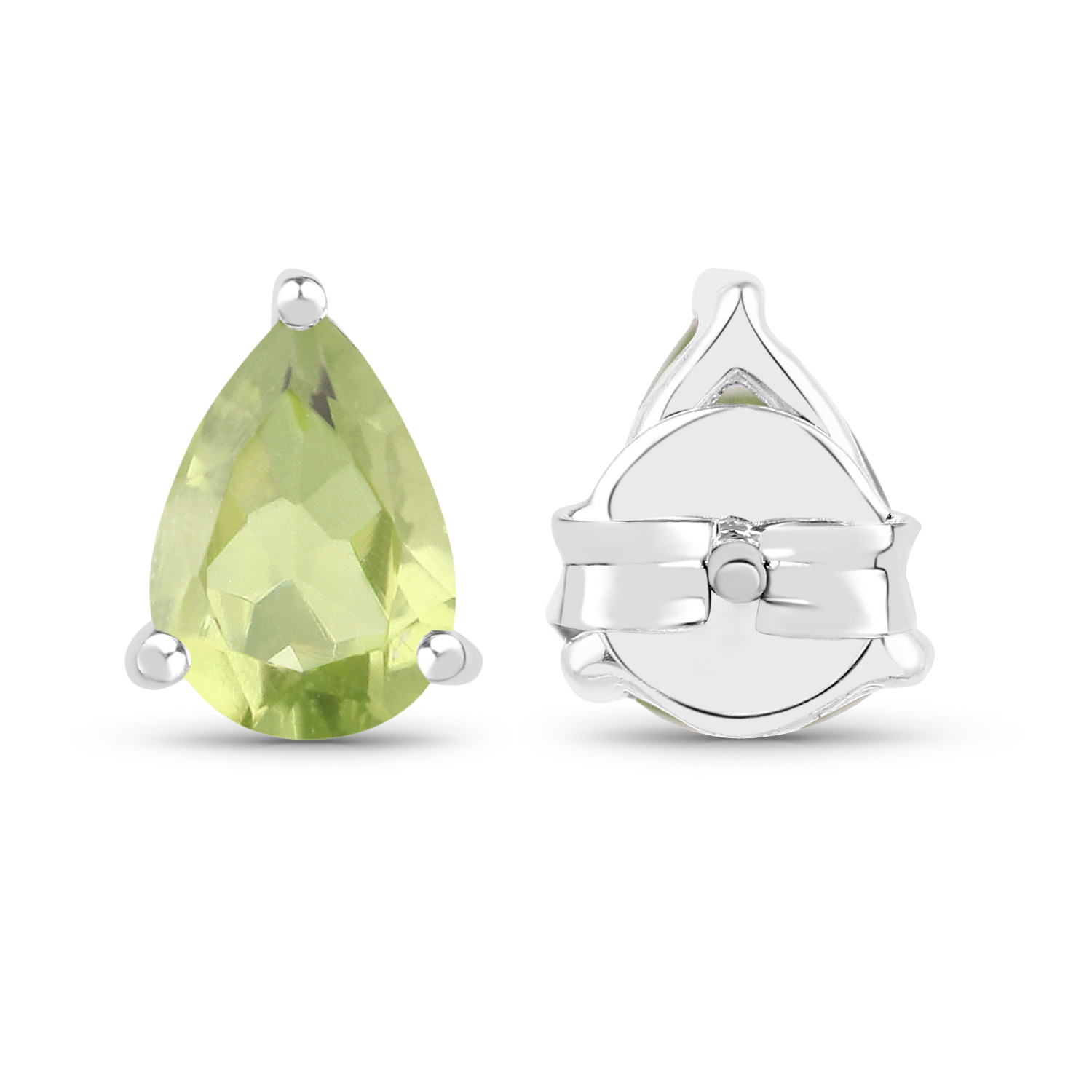 1.37 Carat Genuine Peridot .925 Sterling Silver Earrings
