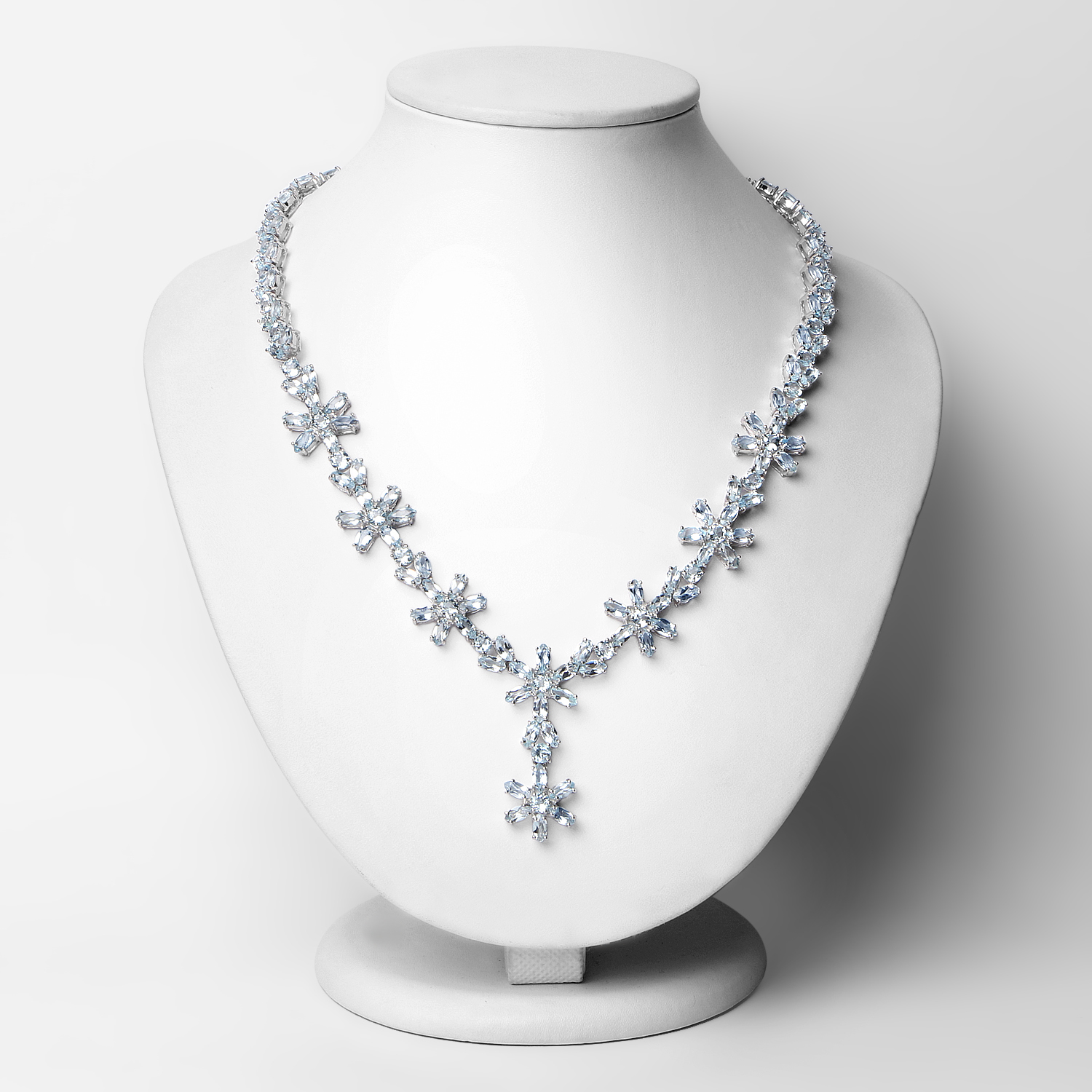 50.08 Carat Genuine Blue Topaz .925 Sterling Silver Necklace