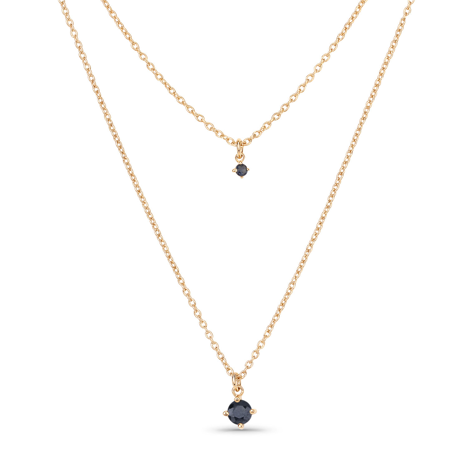 0.33 Carat Genuine Blue Sapphire .925 Sterling Silver Necklace