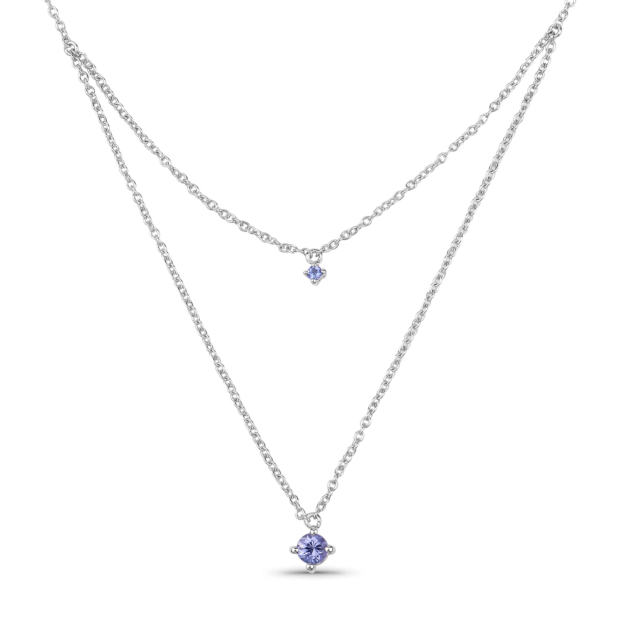 0.27 Carat Genuine Tanzanite .925 Sterling Silver Necklace