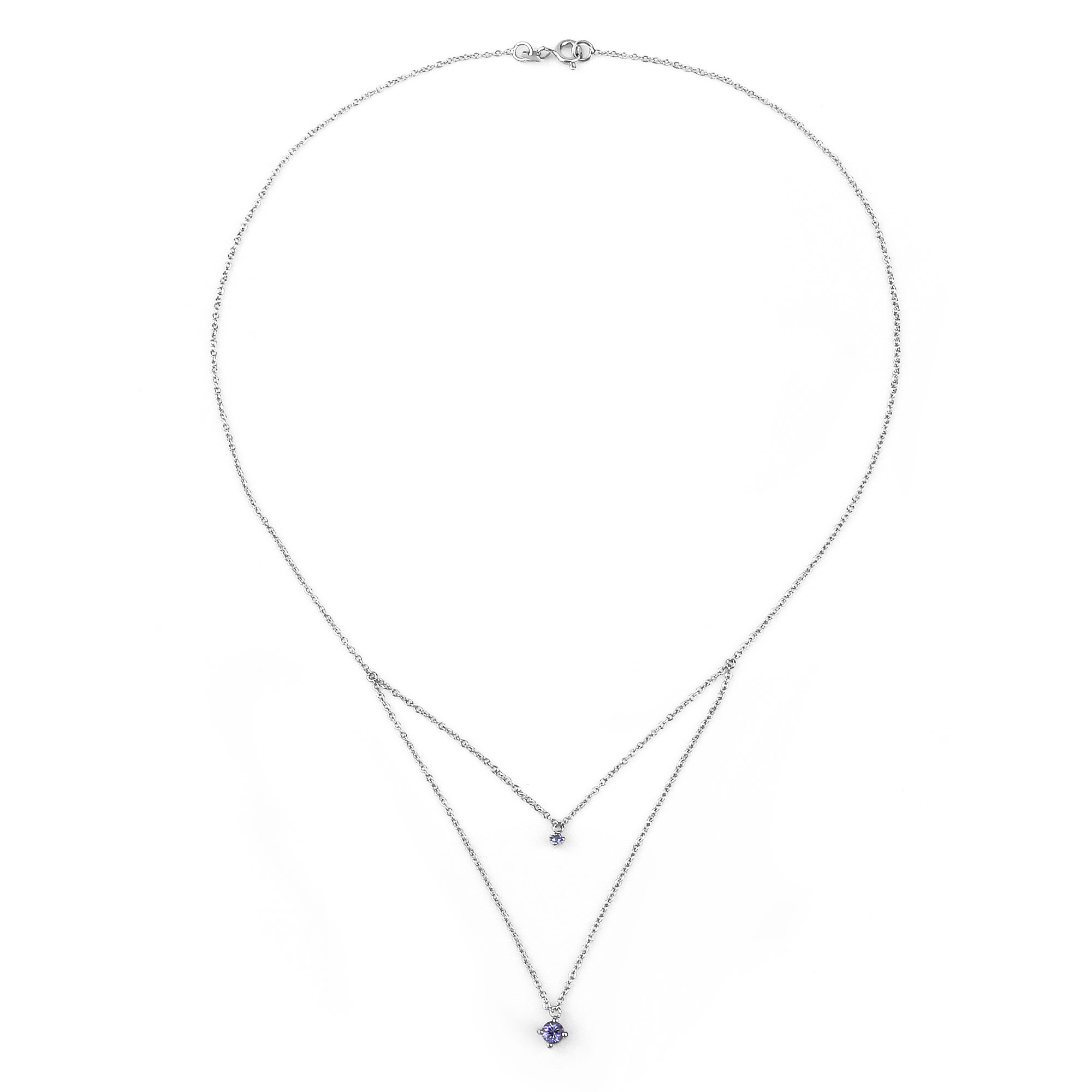 0.27 Carat Genuine Tanzanite .925 Sterling Silver Necklace