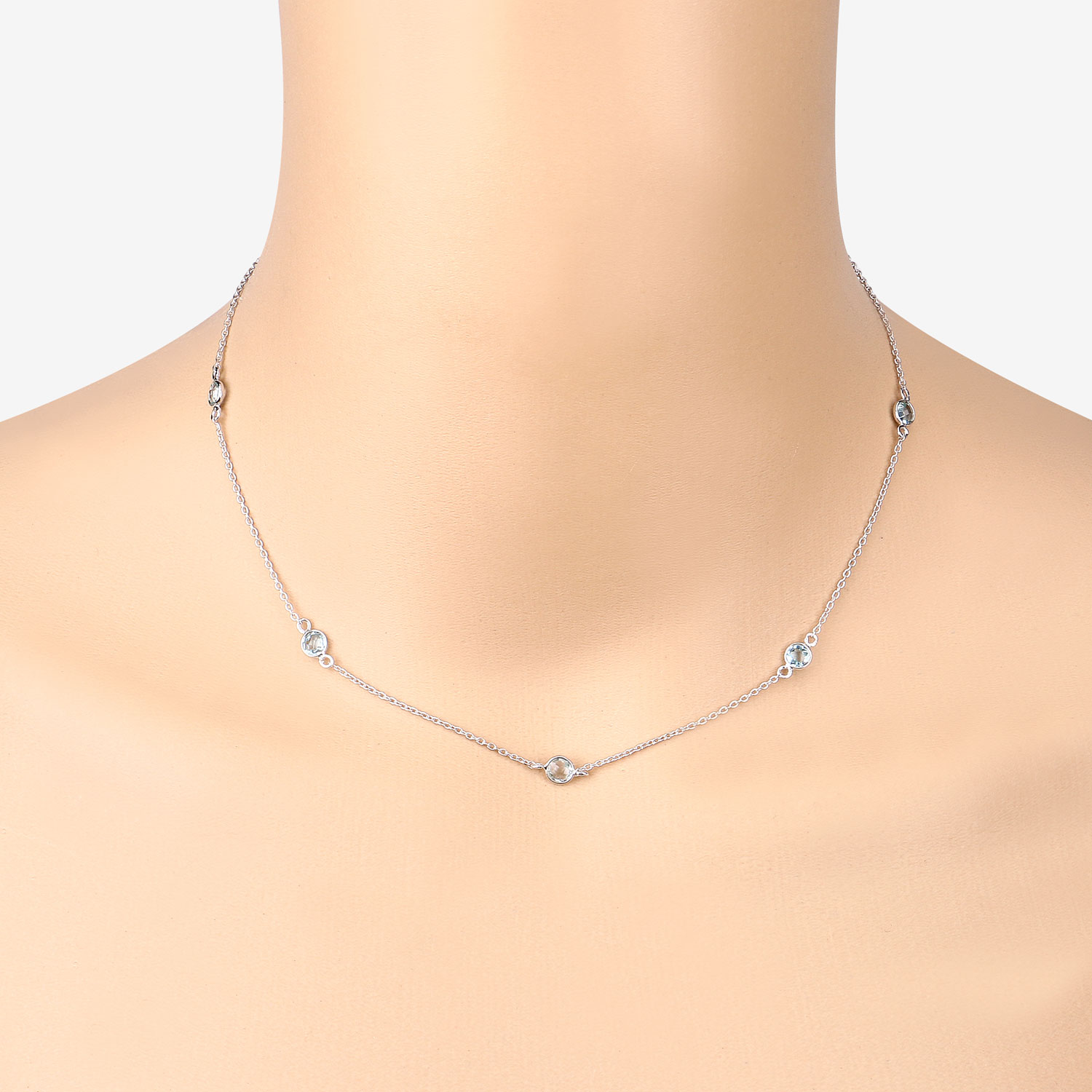 2.94 Carat Genuine Blue Topaz .925 Sterling Silver Necklace