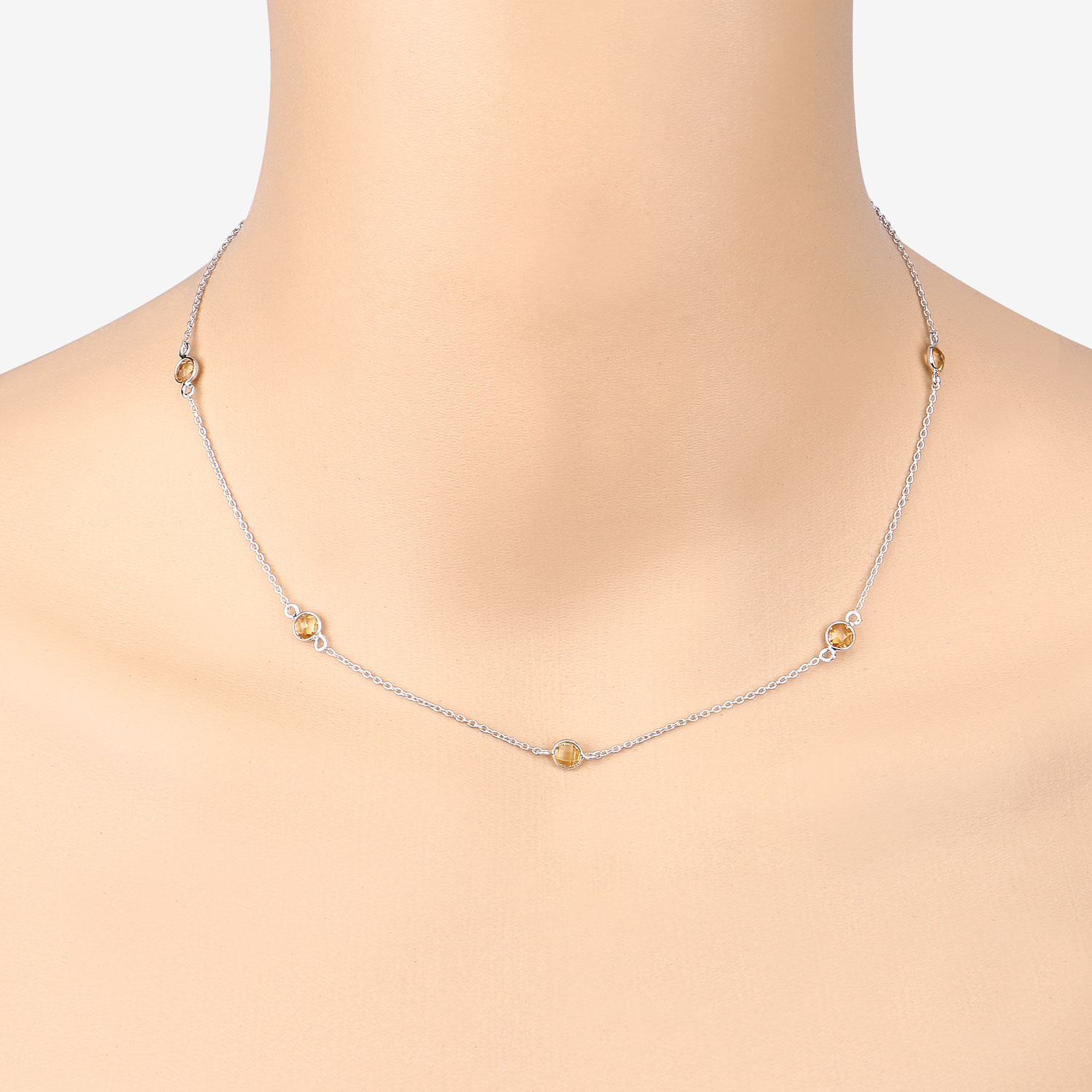 1.89 Carat Genuine Citrine .925 Sterling Silver Necklace