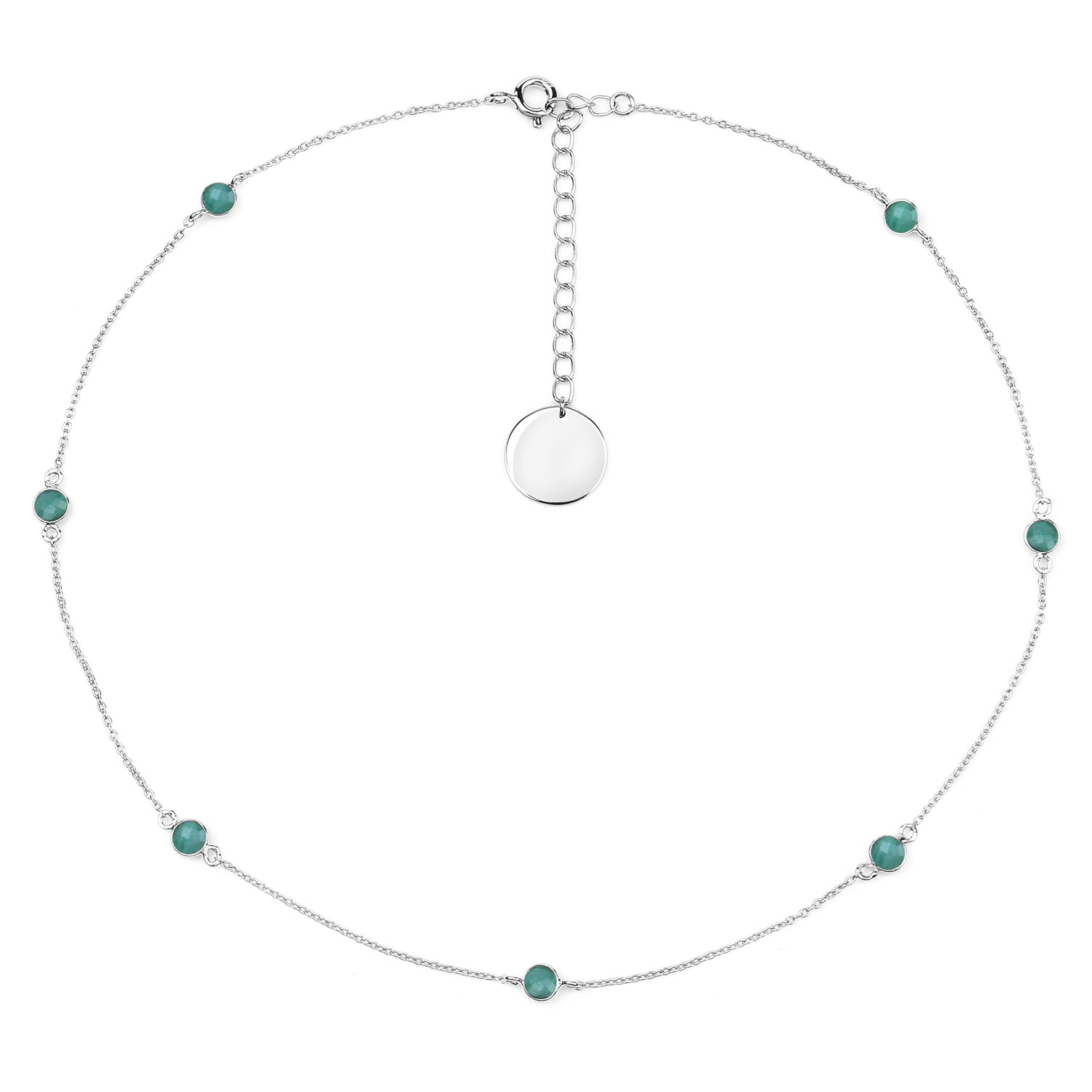1.89 Carat Genuine Emerald .925 Sterling Silver Necklace