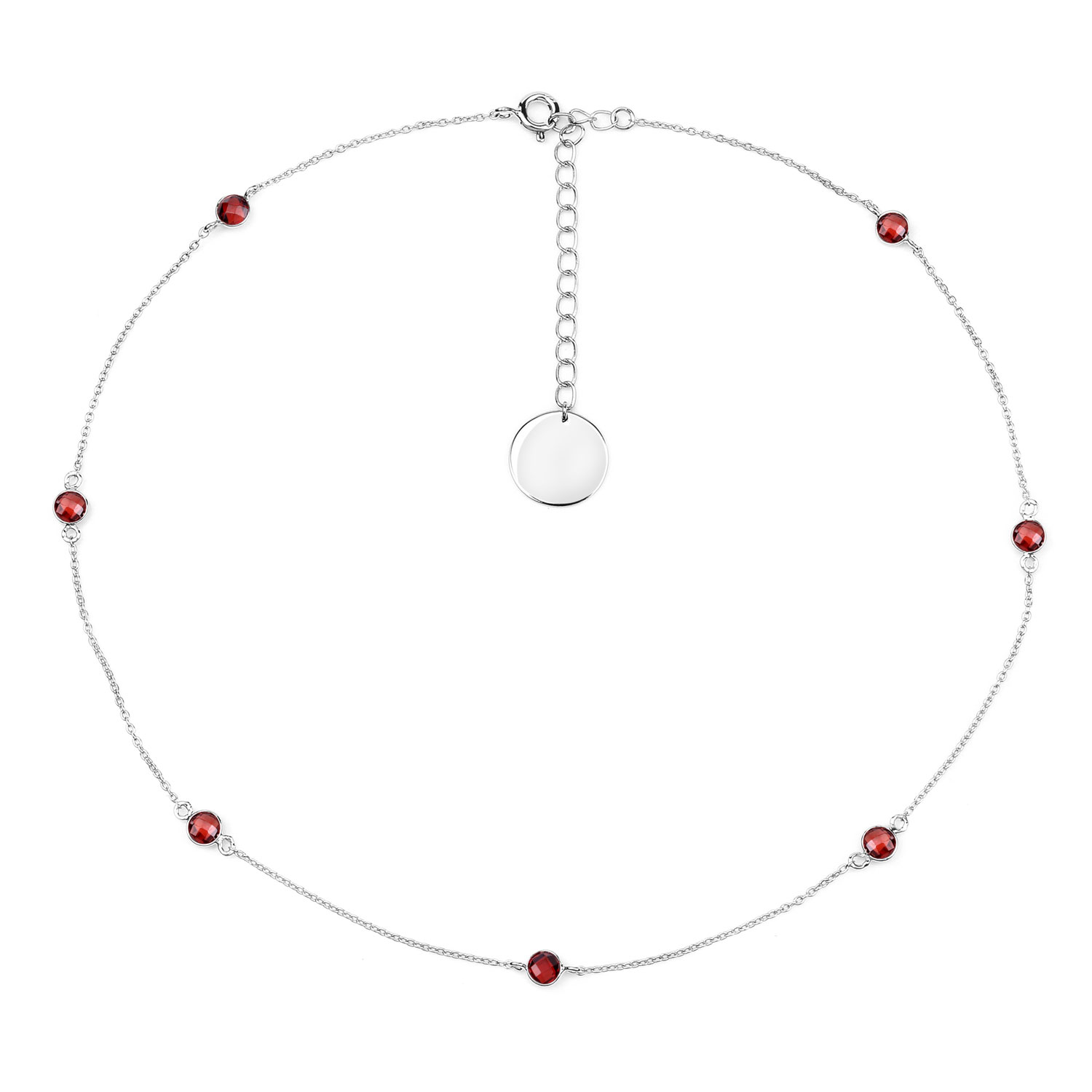 2.10 Carat Genuine Garnet .925 Sterling Silver Necklace